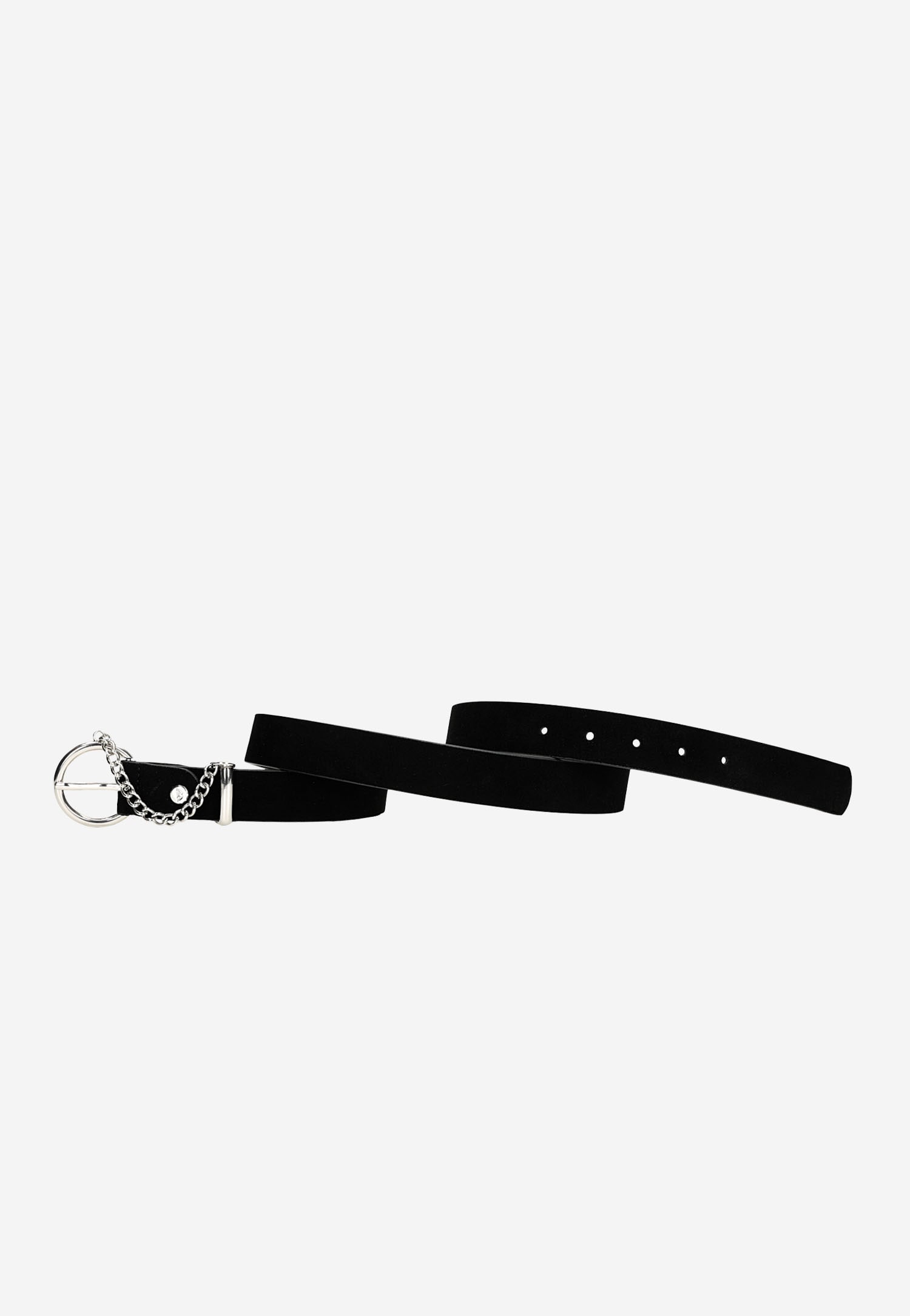 Czarny pasek damski welurowy