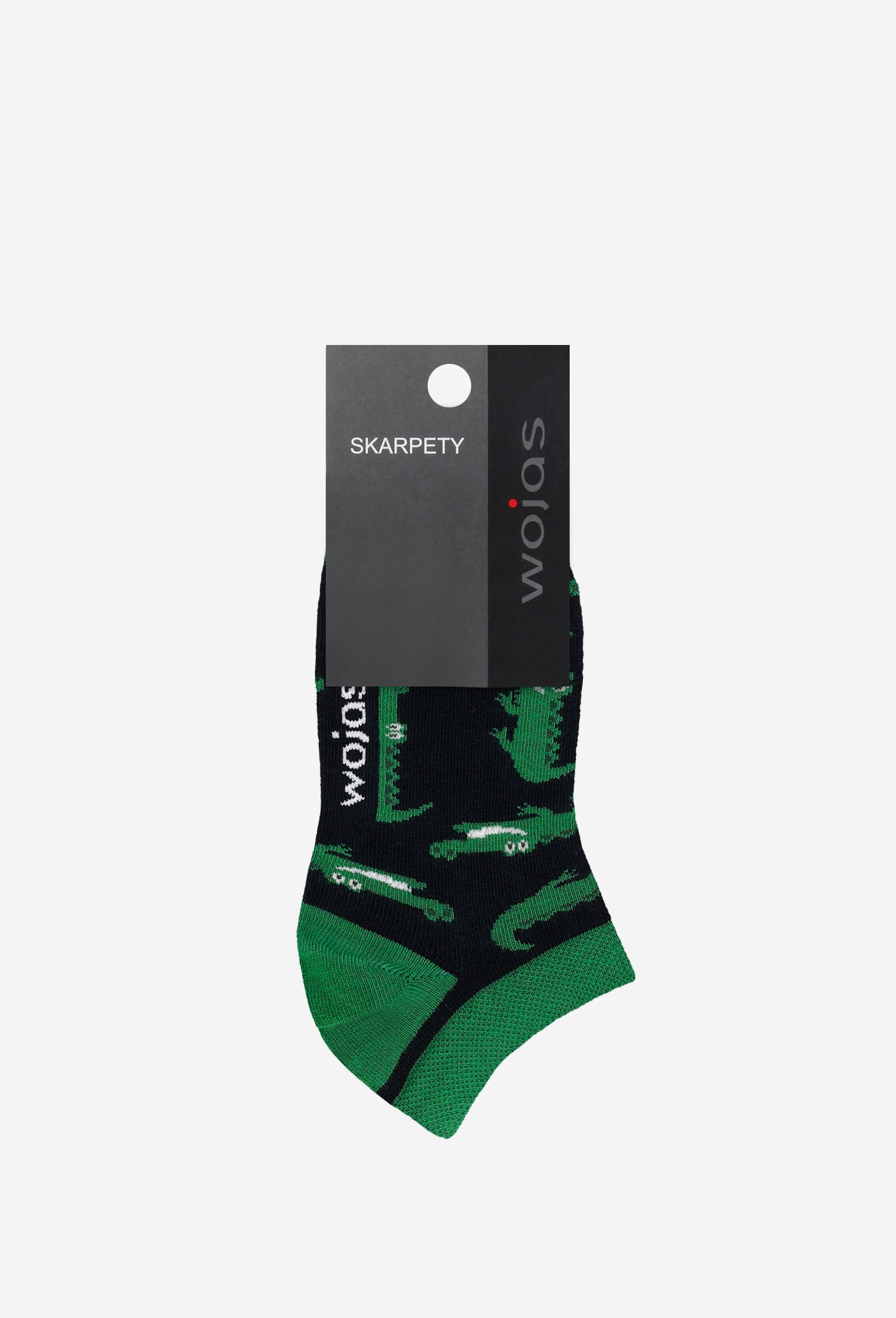 Granatowo-zielone stopki w krokodyle