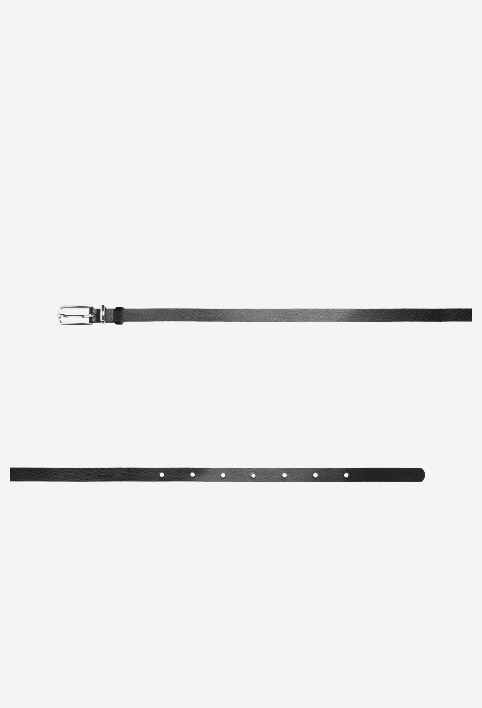 Czarny wąski pasek damski ze skóry licowej