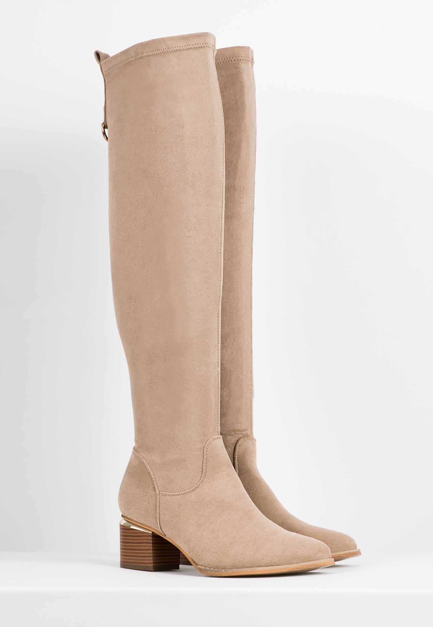 WJS czarne kozaki damskie na słupku