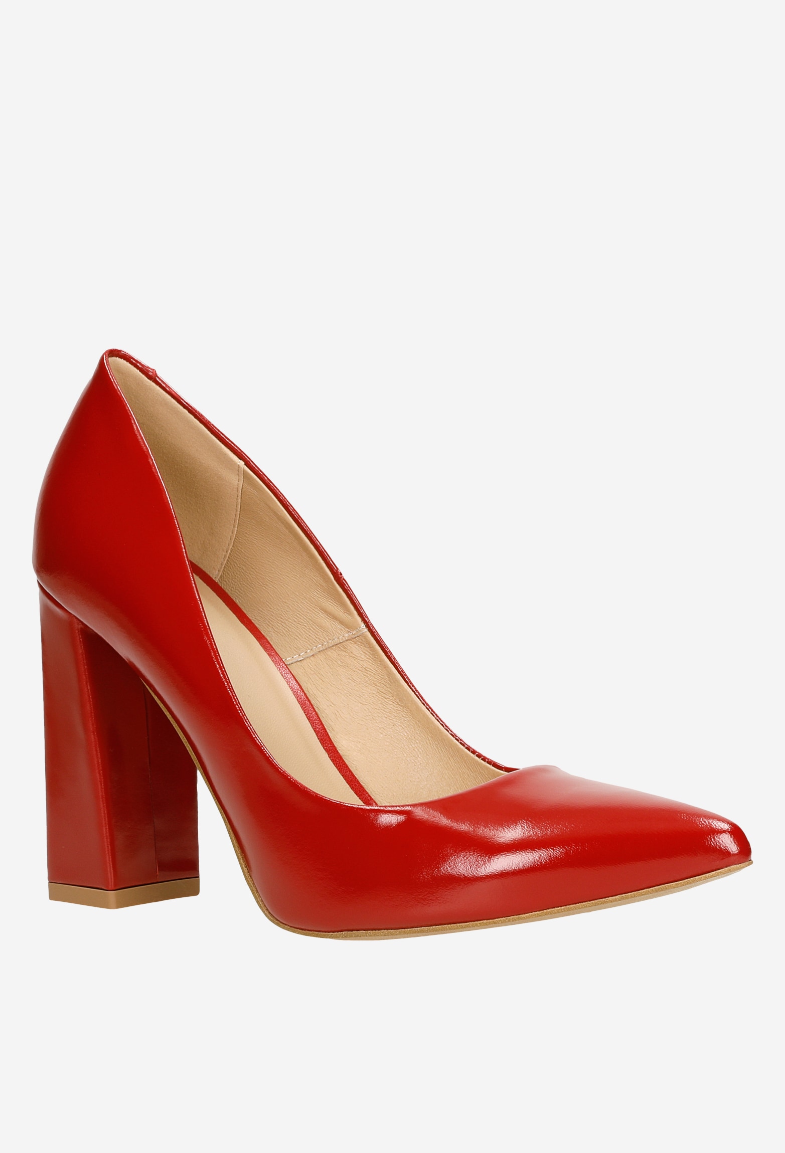 Czółenka damskie w kolorze zielonym na wysokim słupku