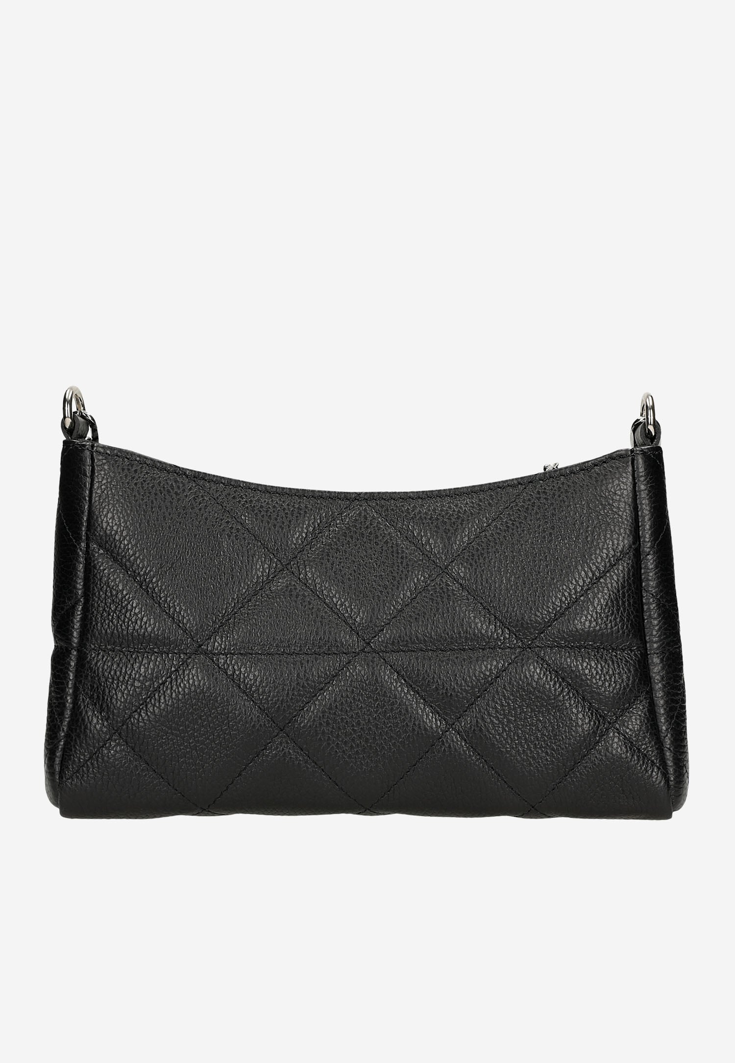 Czarna pikowana torebka damska z łańcuszkiem