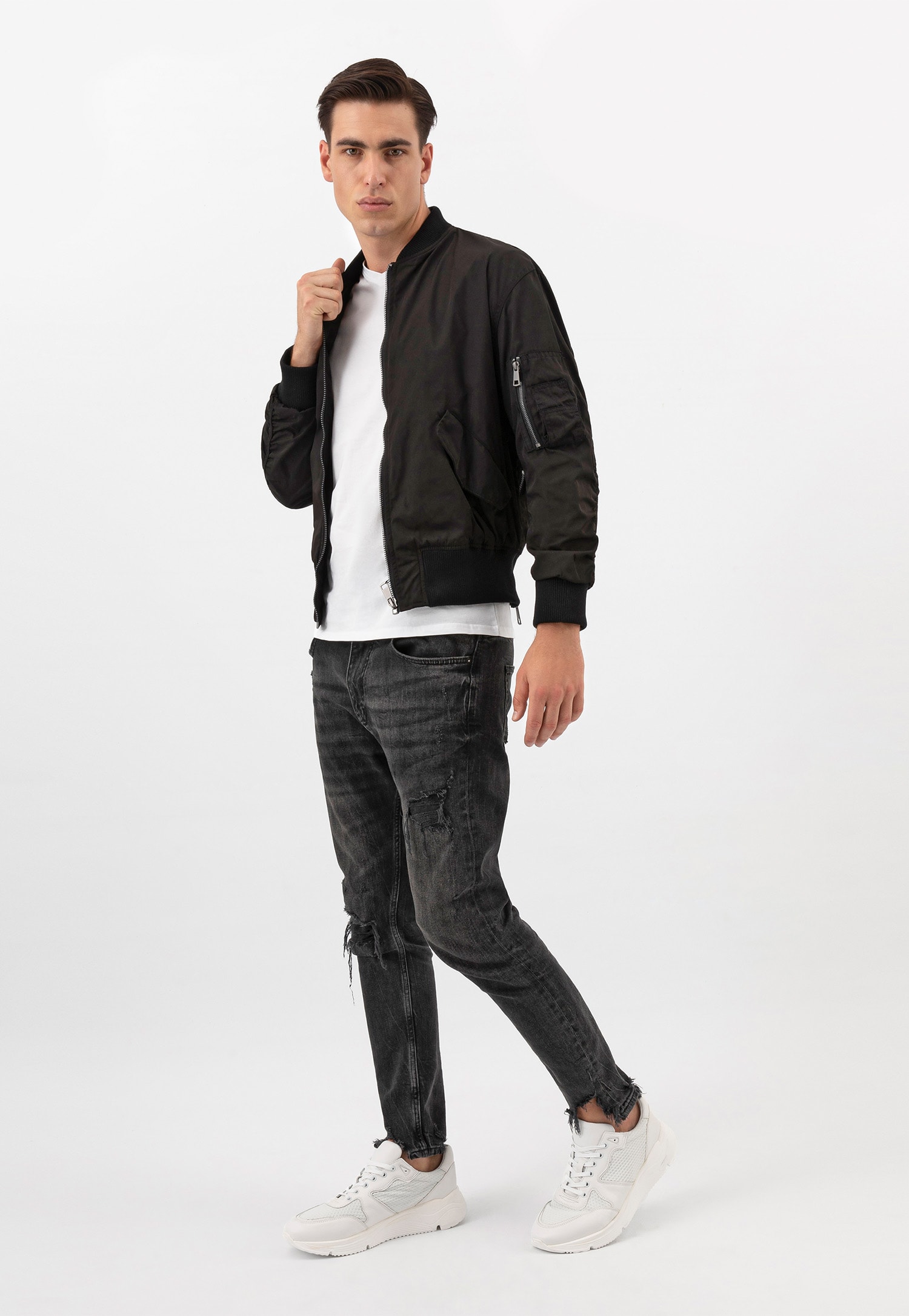 Czarne całoroczne sneakersy męskie