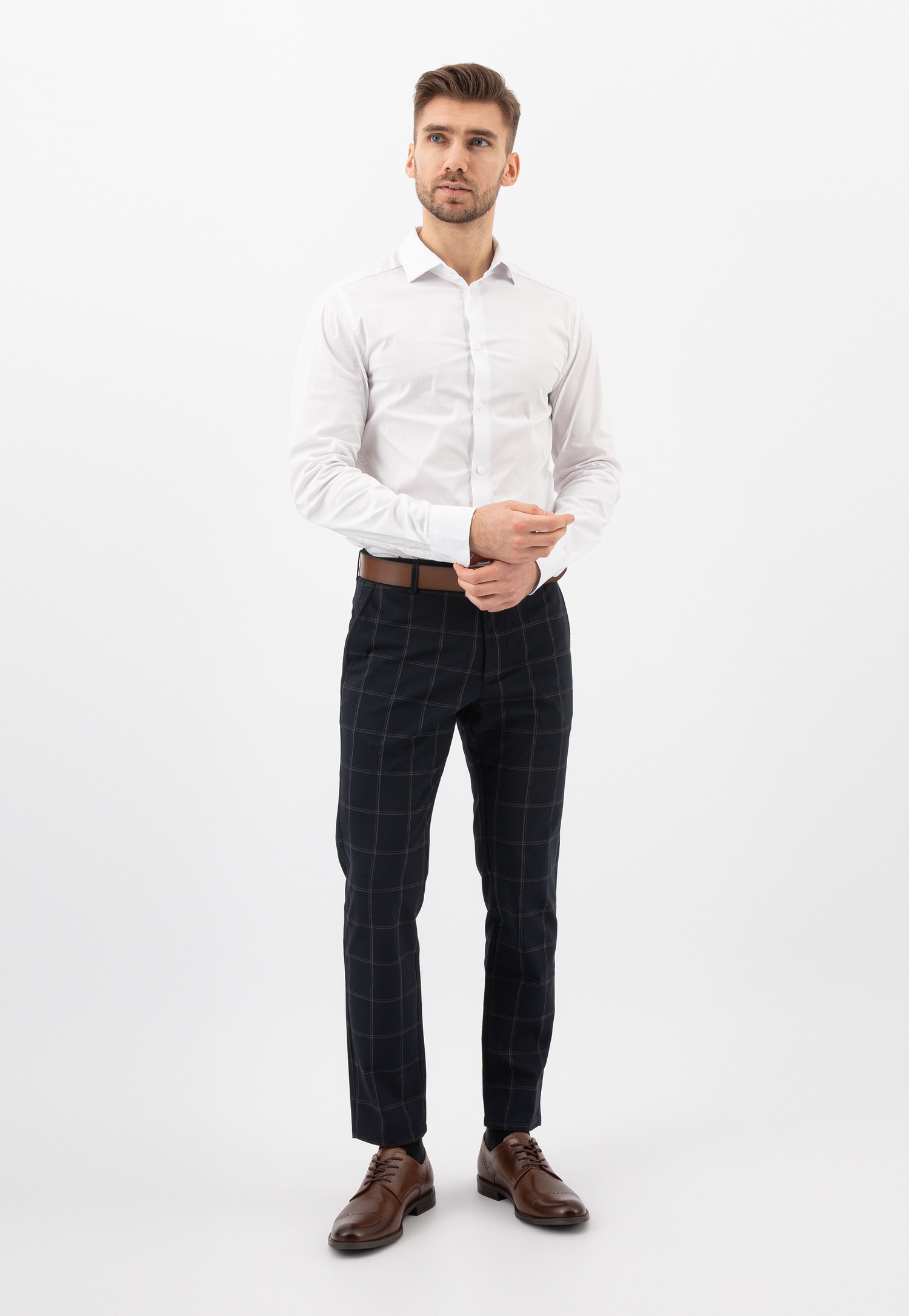 Czarne eleganckie półbuty męskie quarter brogues