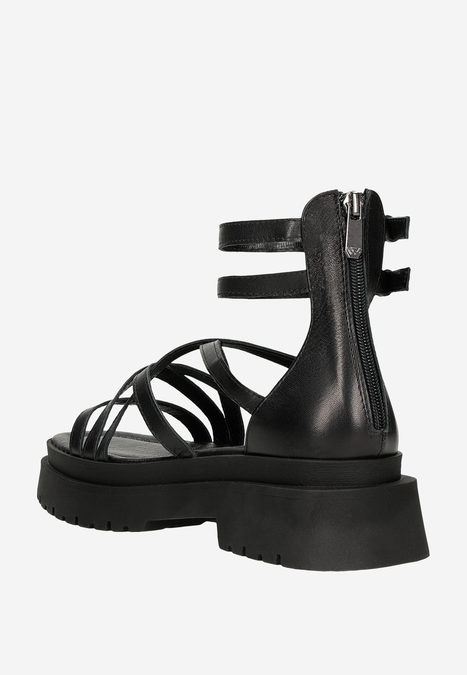 Czarne sandały damskie na platformie