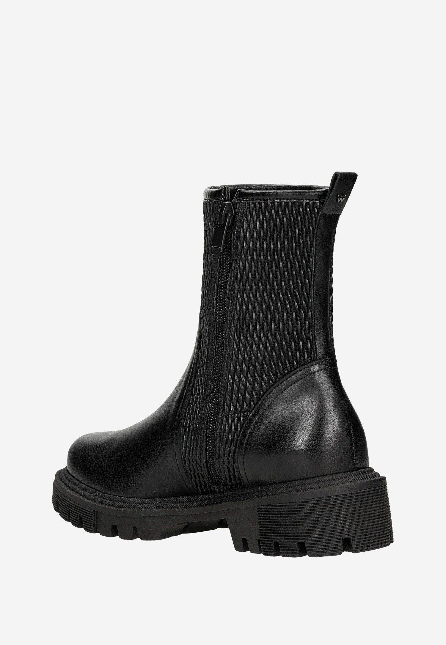 Czarne elastyczne botki damskie zapinane na zamek