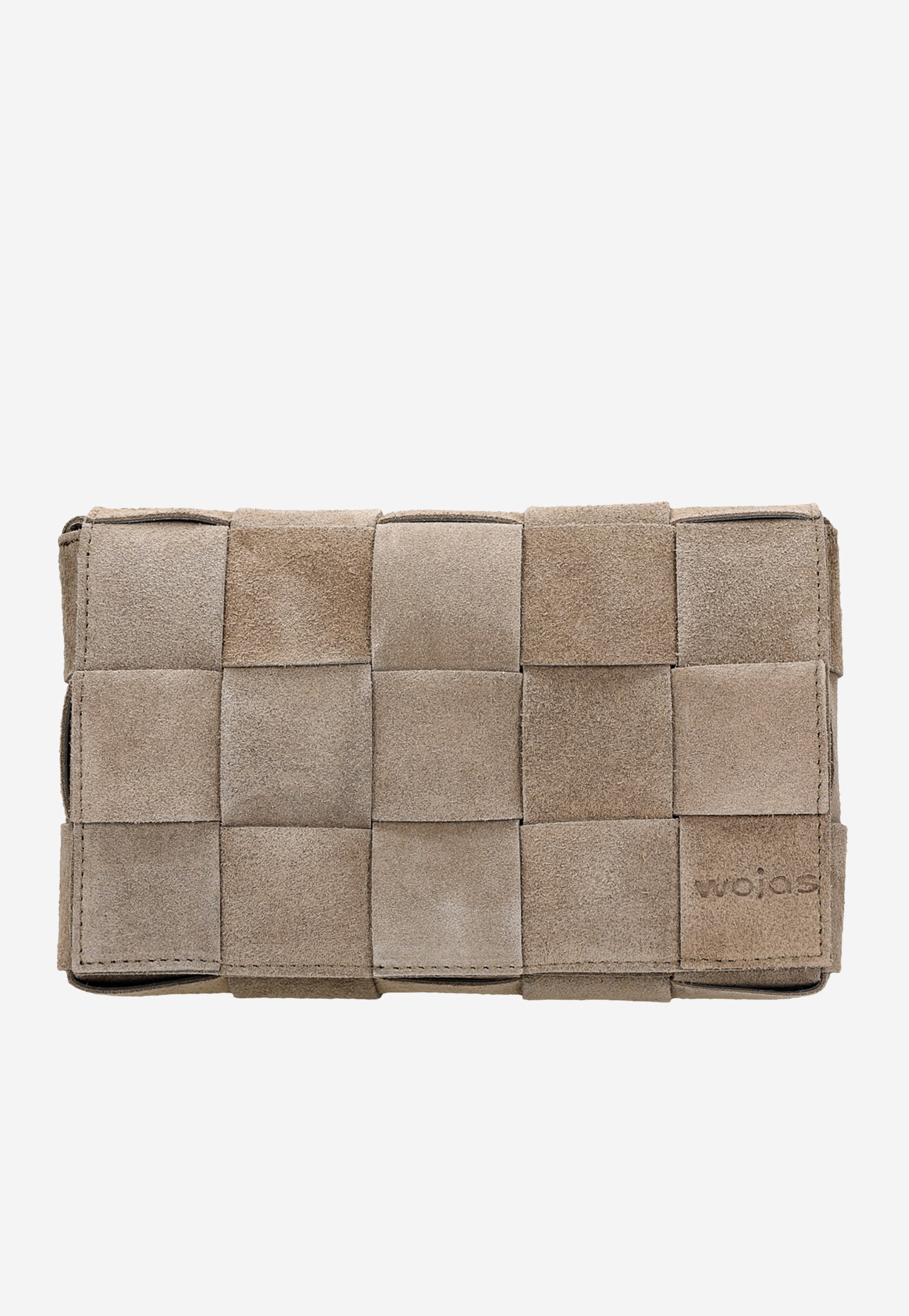 Beżowa przeplatana torebka skórzana