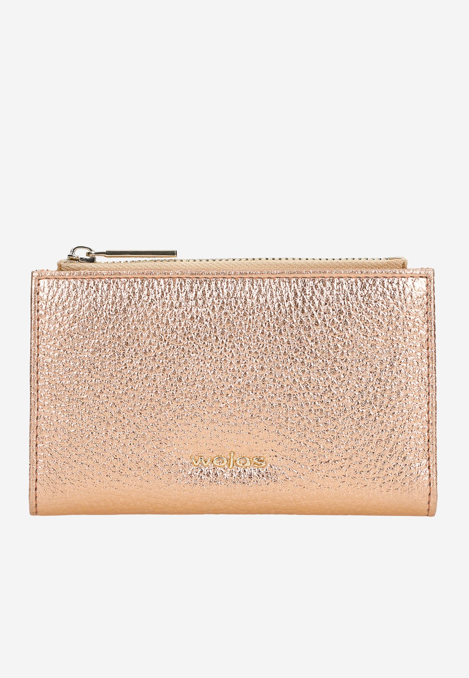 Różowy metaliczny portfel damski