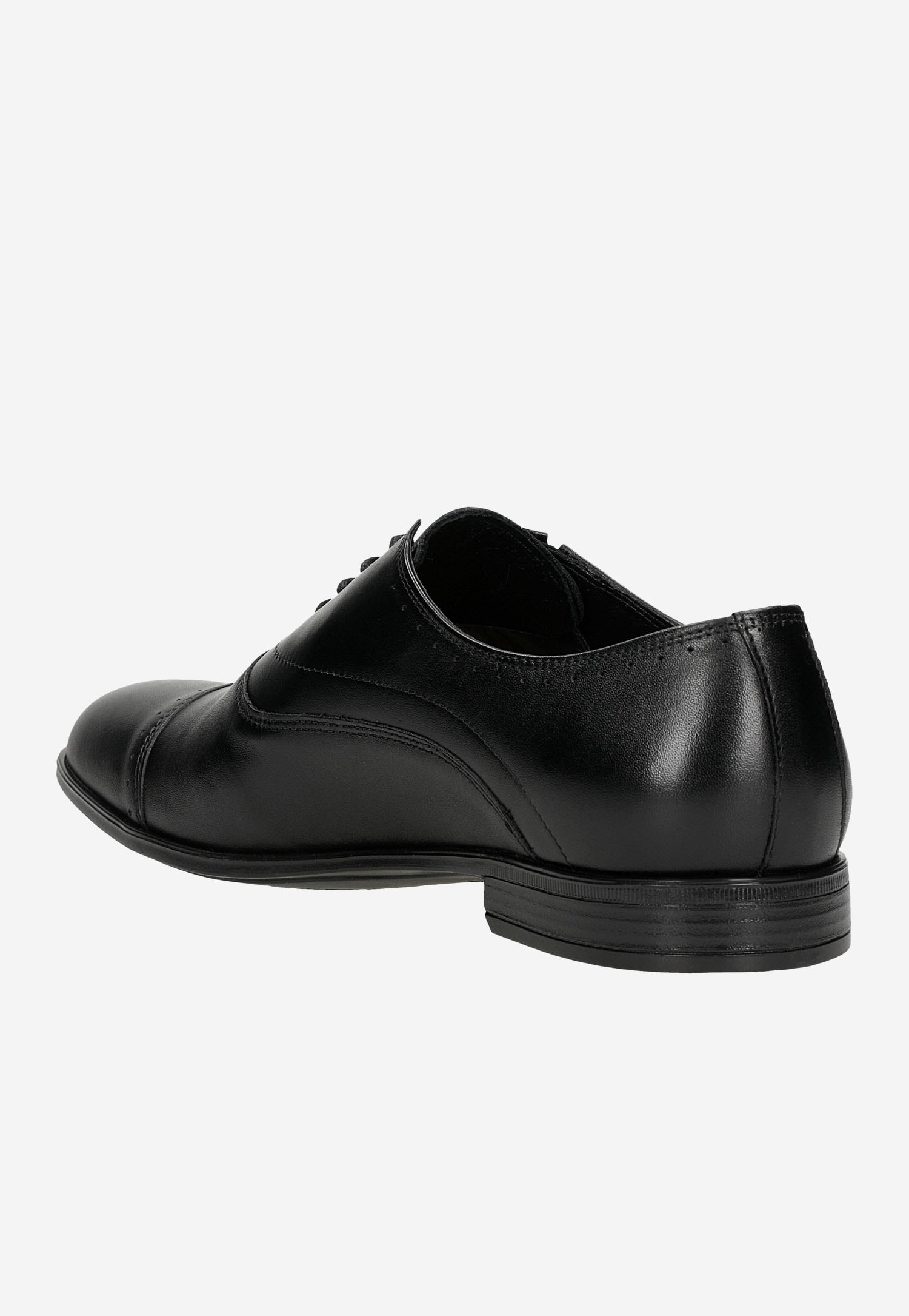 Czarne eleganckie półbuty męskie quarter brogue