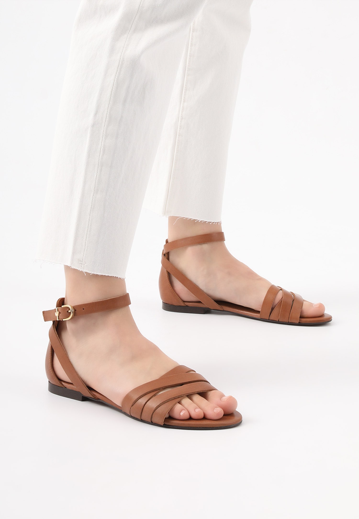 Brązowe sandały damskie w stylu urban