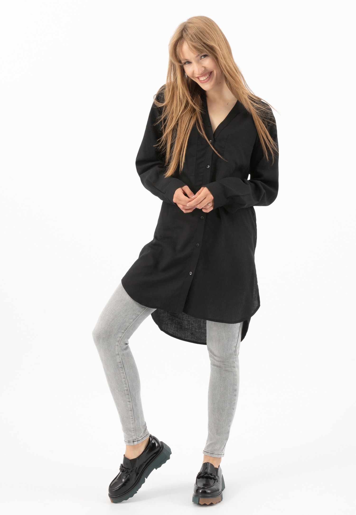 Oryginalne czarne mokasyny damskie z kolorową podeszwą