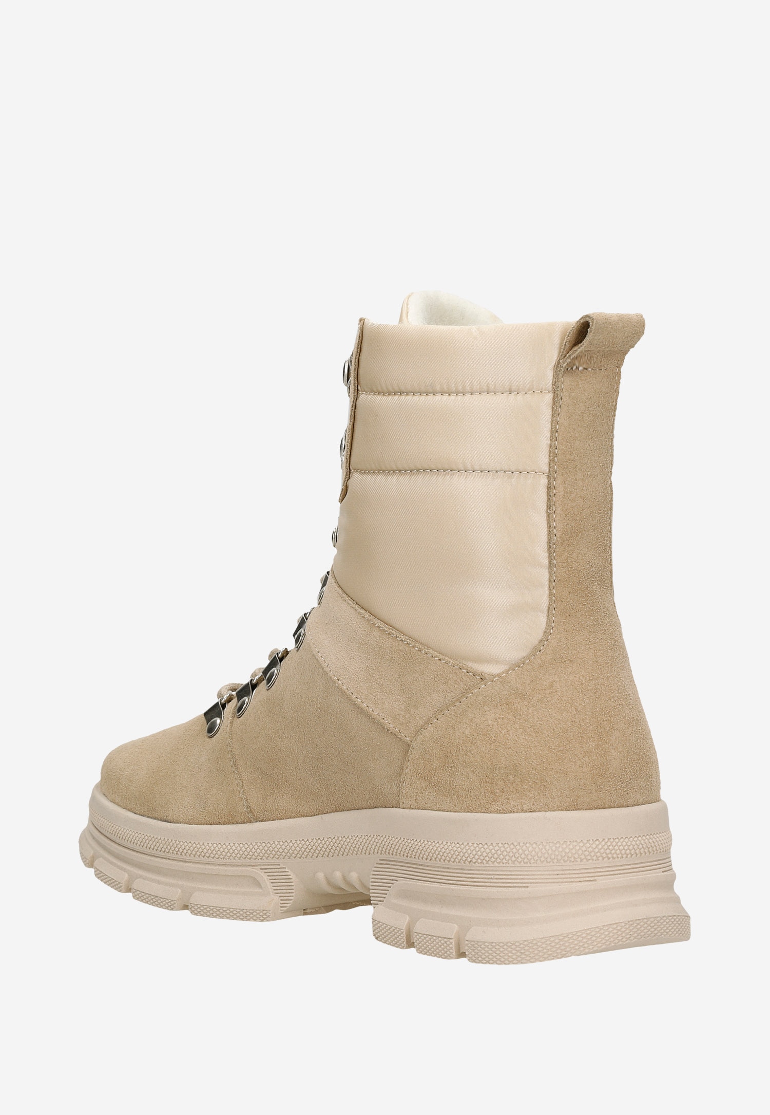 RELAKS czarne trzewiki damskie ze skóry i ortalionu