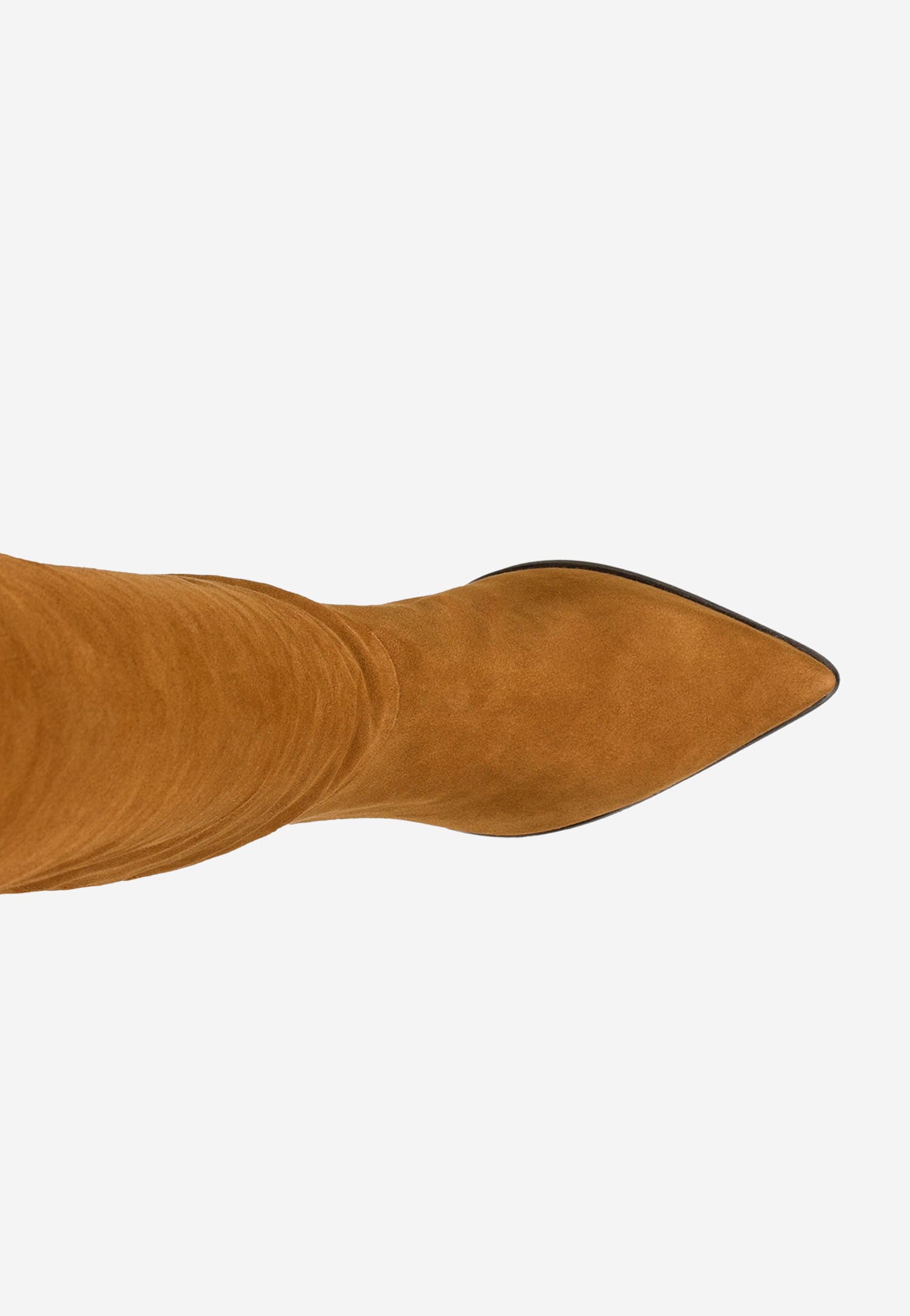 Jasnobrązowe kozaki damskie na słupku