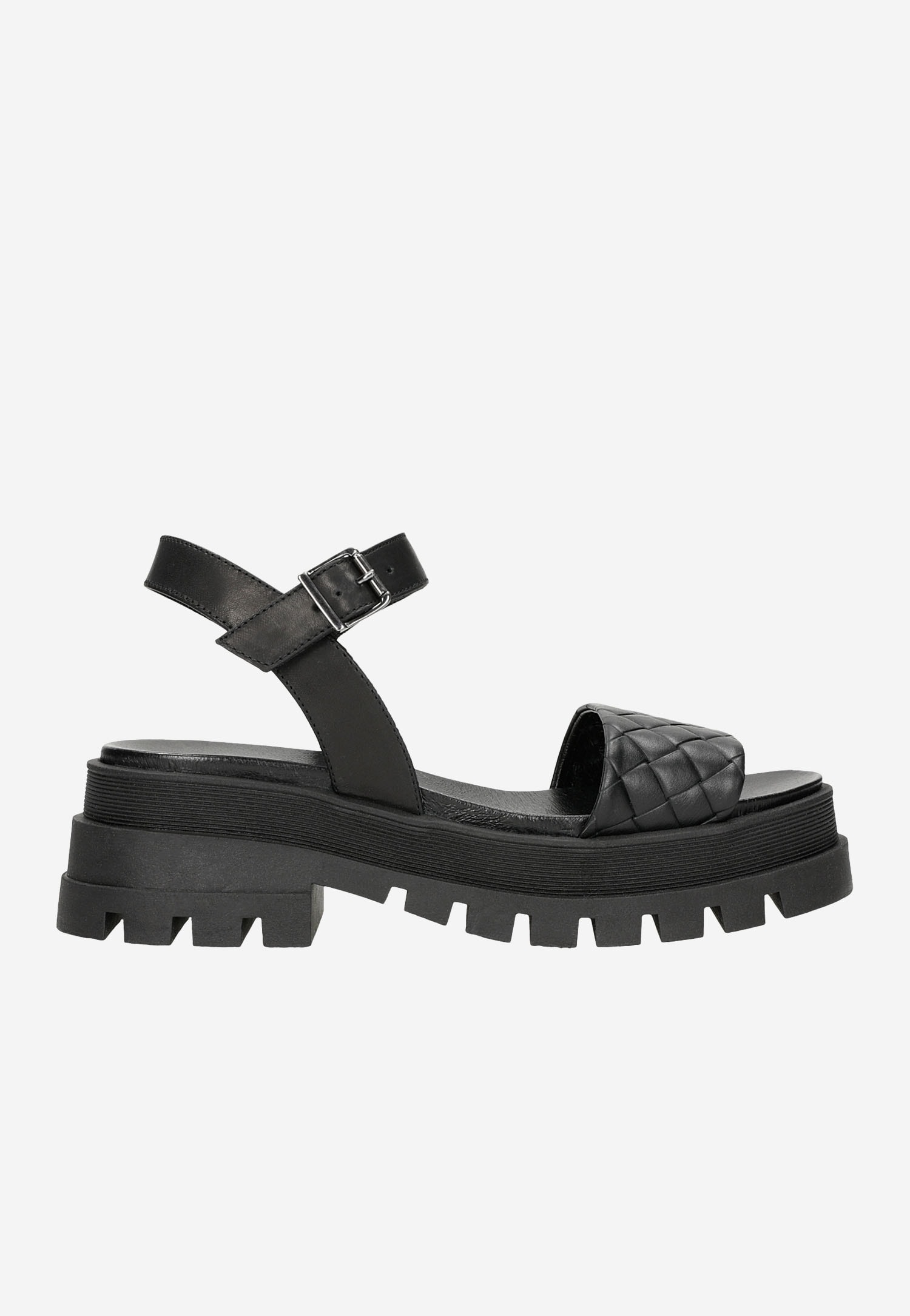 Białe sandały damskie z pikowanym paskiem