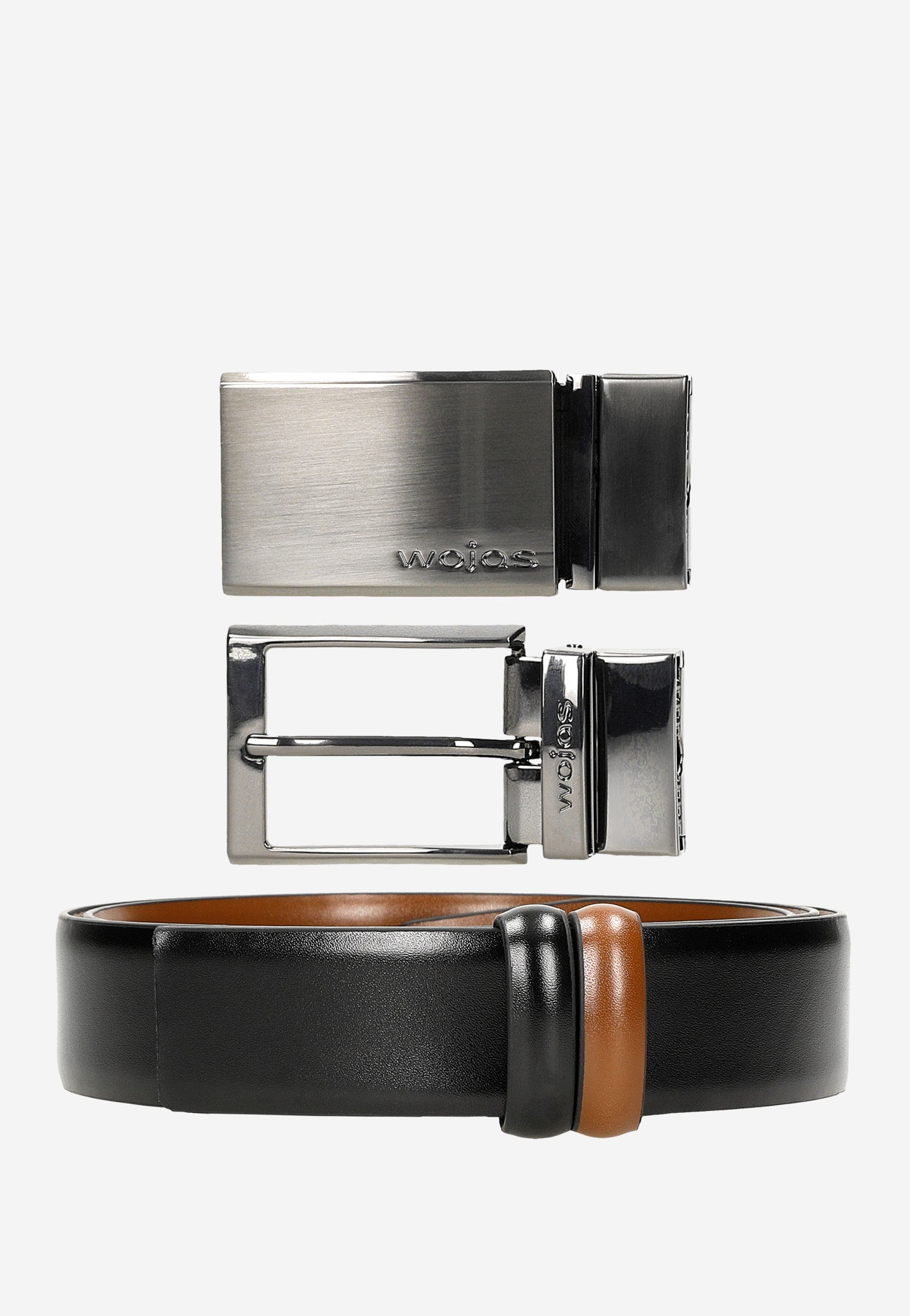 Czarno-granatowy zestaw prezentowy z dwustronnym paskiem