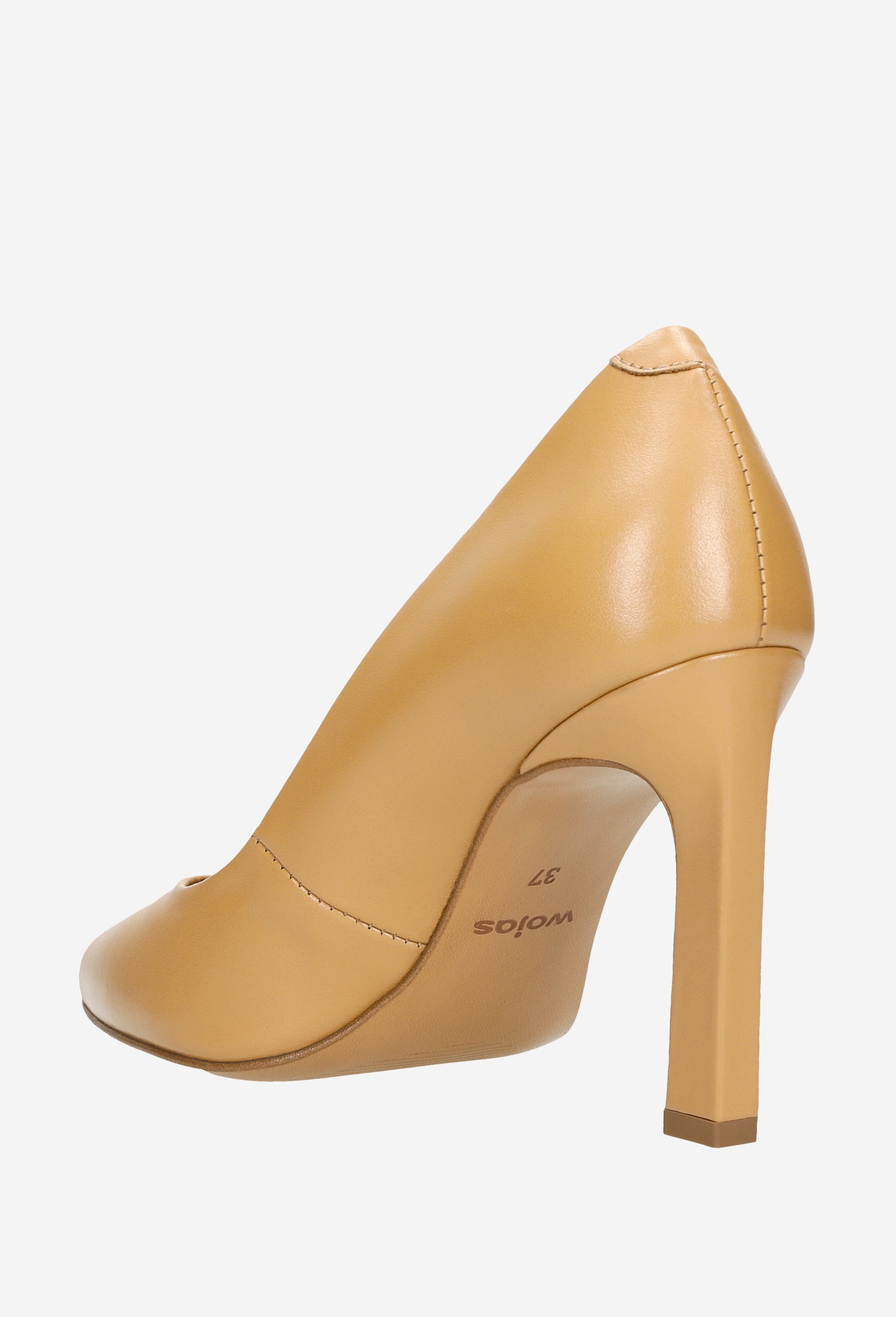 Beżowe skórzane czółenka damskie