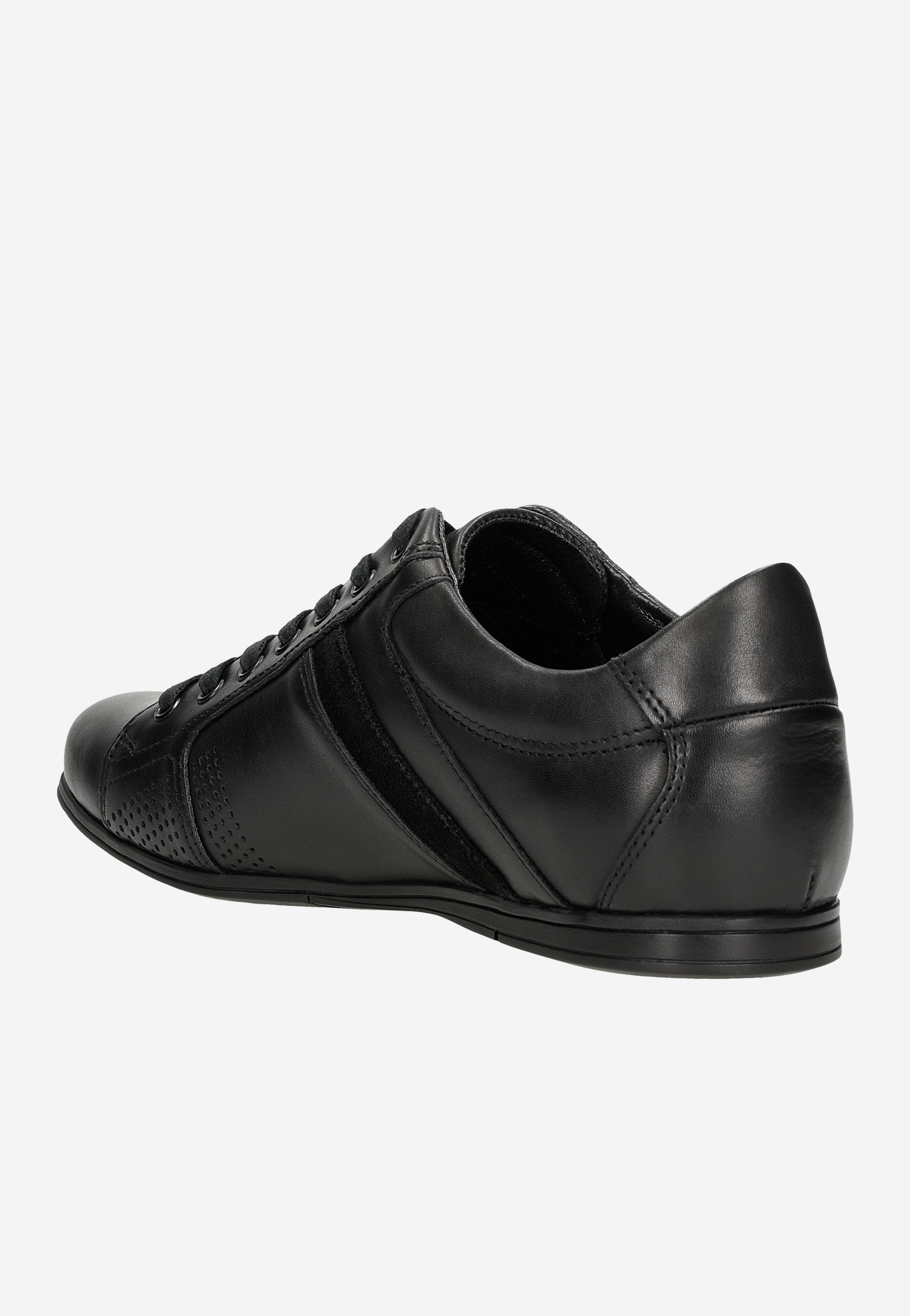 Czarne klasyczne półbuty męskie ze skóry licowej