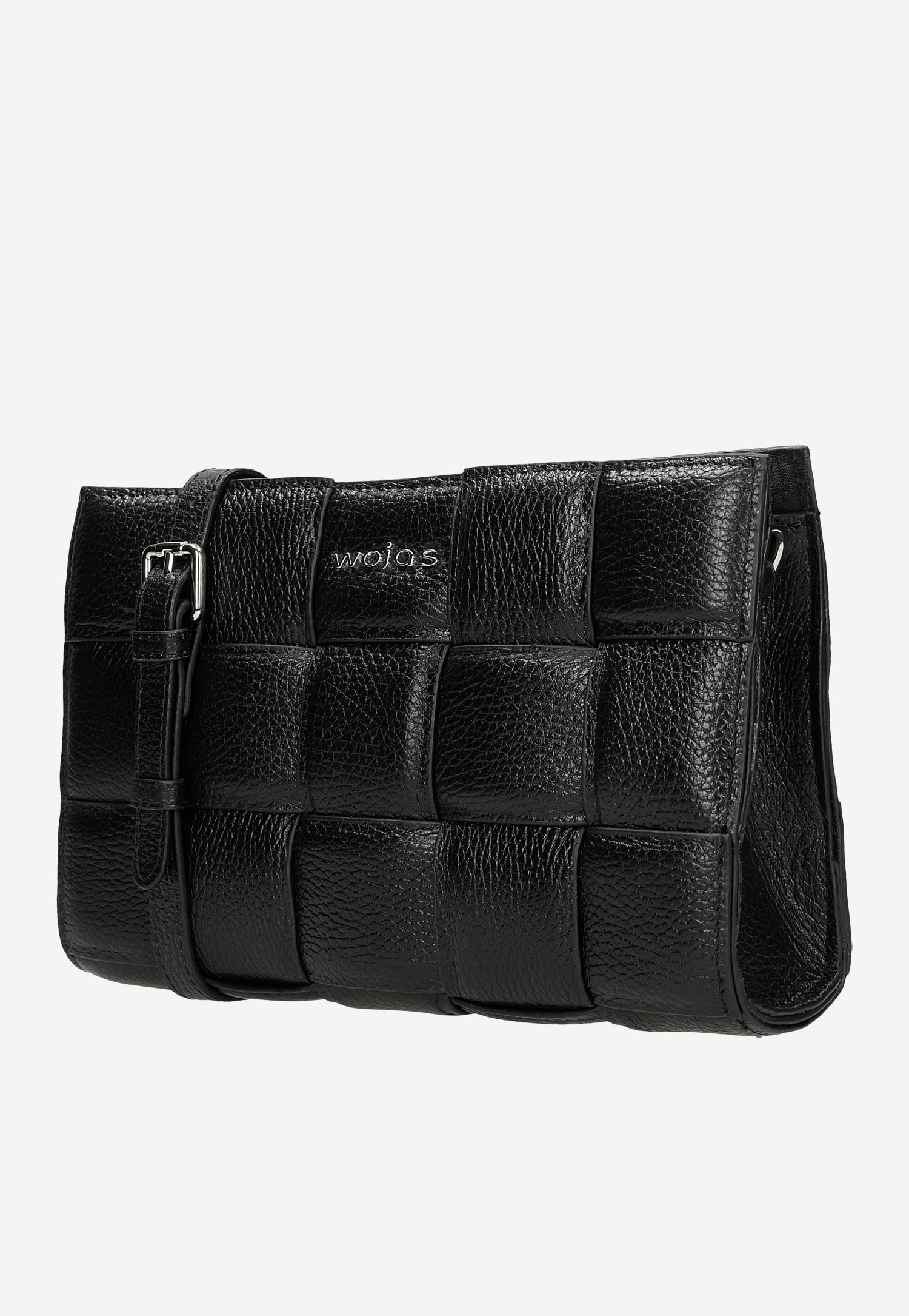 Beżowa torebka damska ze skóry licowej o plecionej strukturze