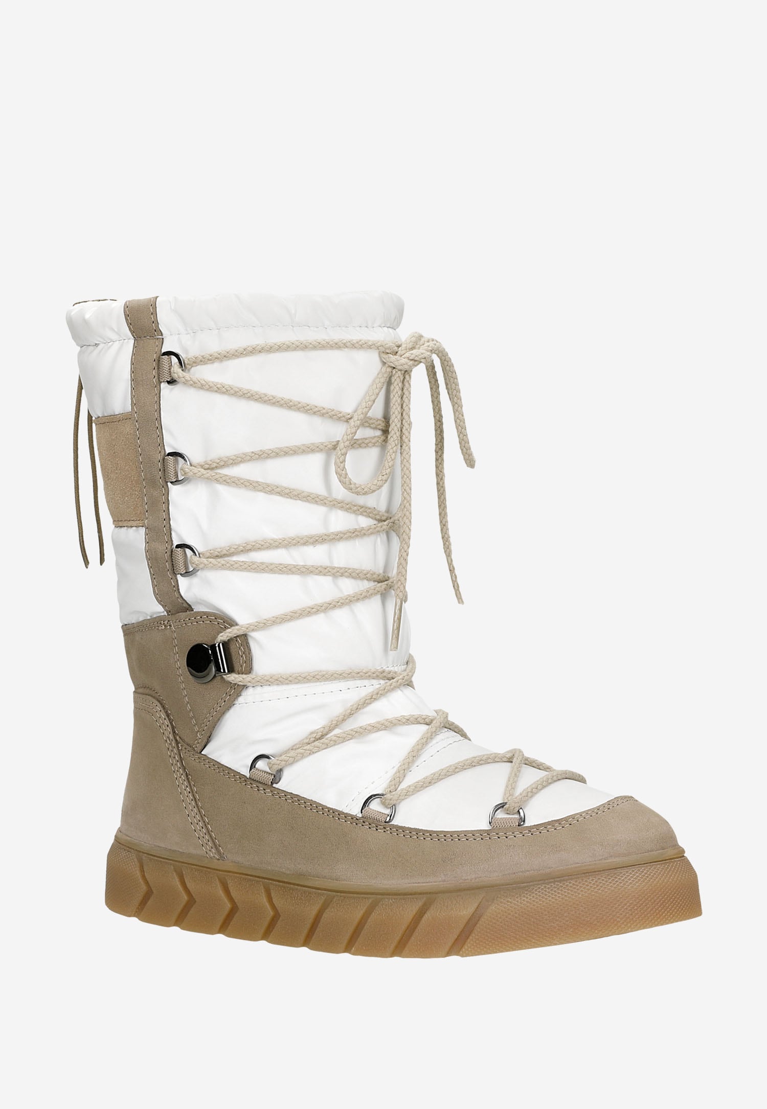 Czarno-niebieskie wsuwane śniegowce damskie RELAKS