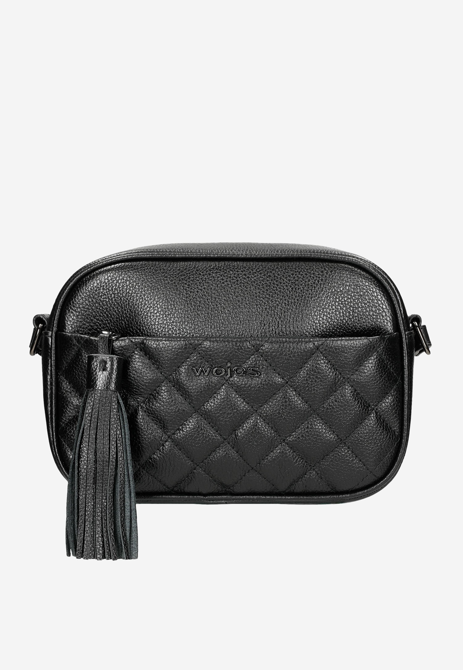 Mała czarna torebka damska z ozdobnym pikowaniem