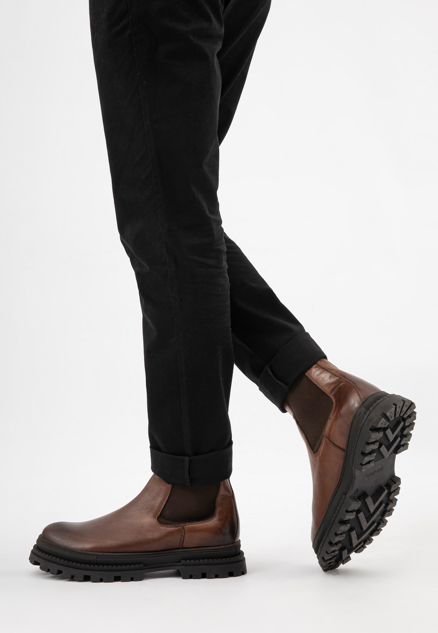 Czarne botki męskie sztyblety z czarnej skóry licowej