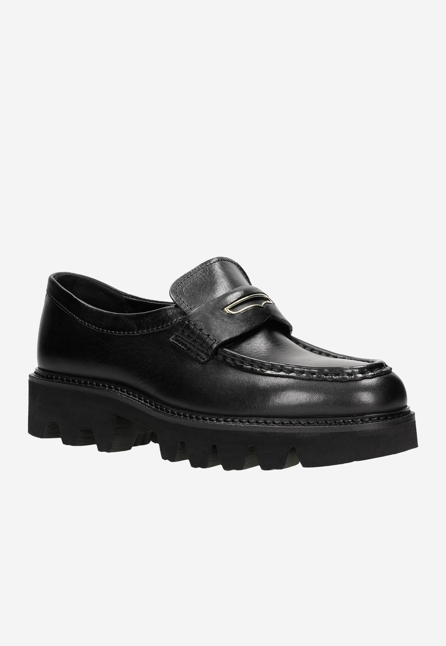 Czarne mokasyny damskie z naturalnej skóry