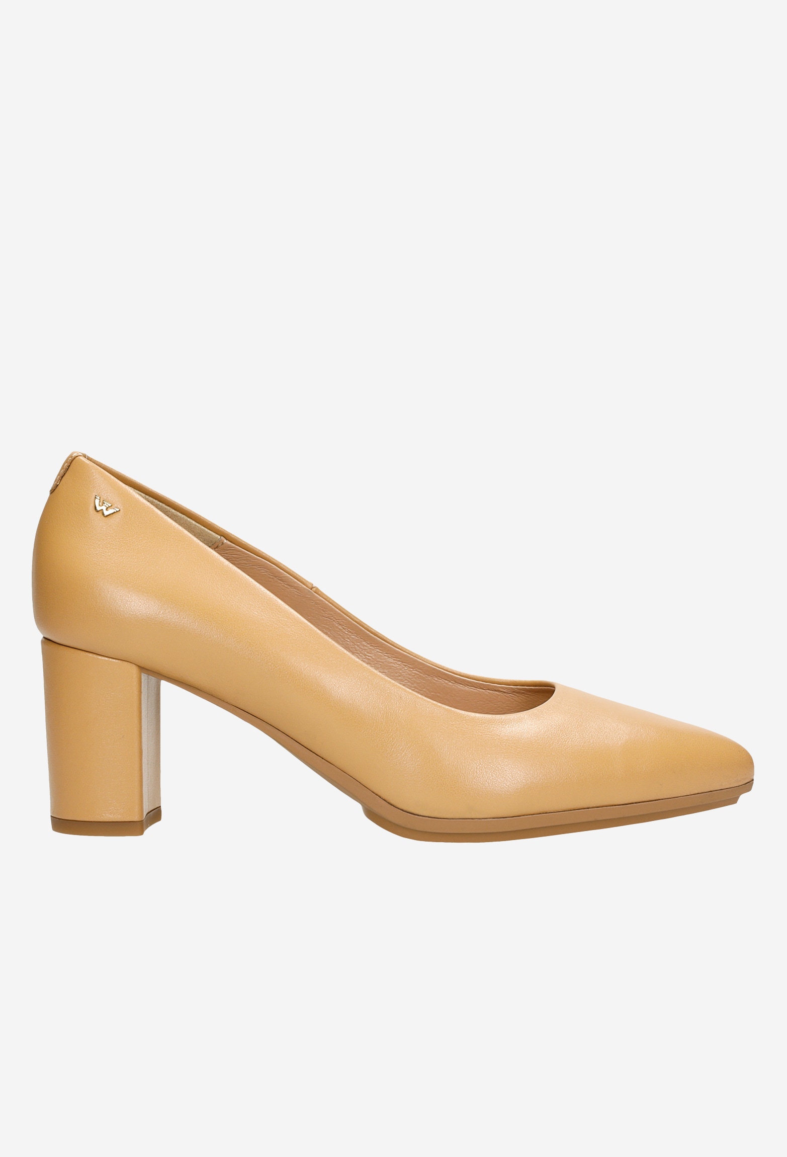 Beżowe czółenka damskie ze skóry licowej | comfort