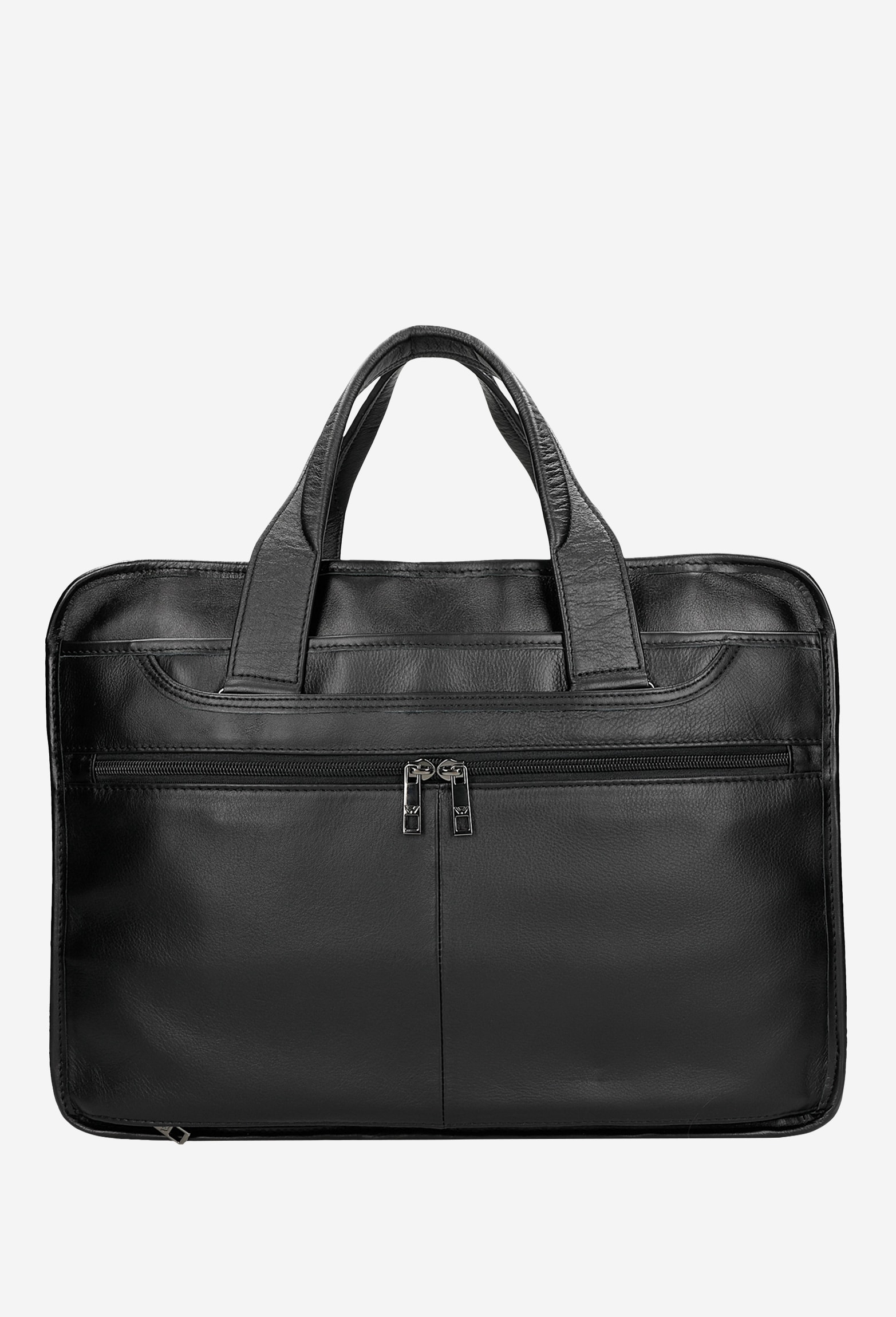 Czarna pojemna torba męska ze skóry licowej