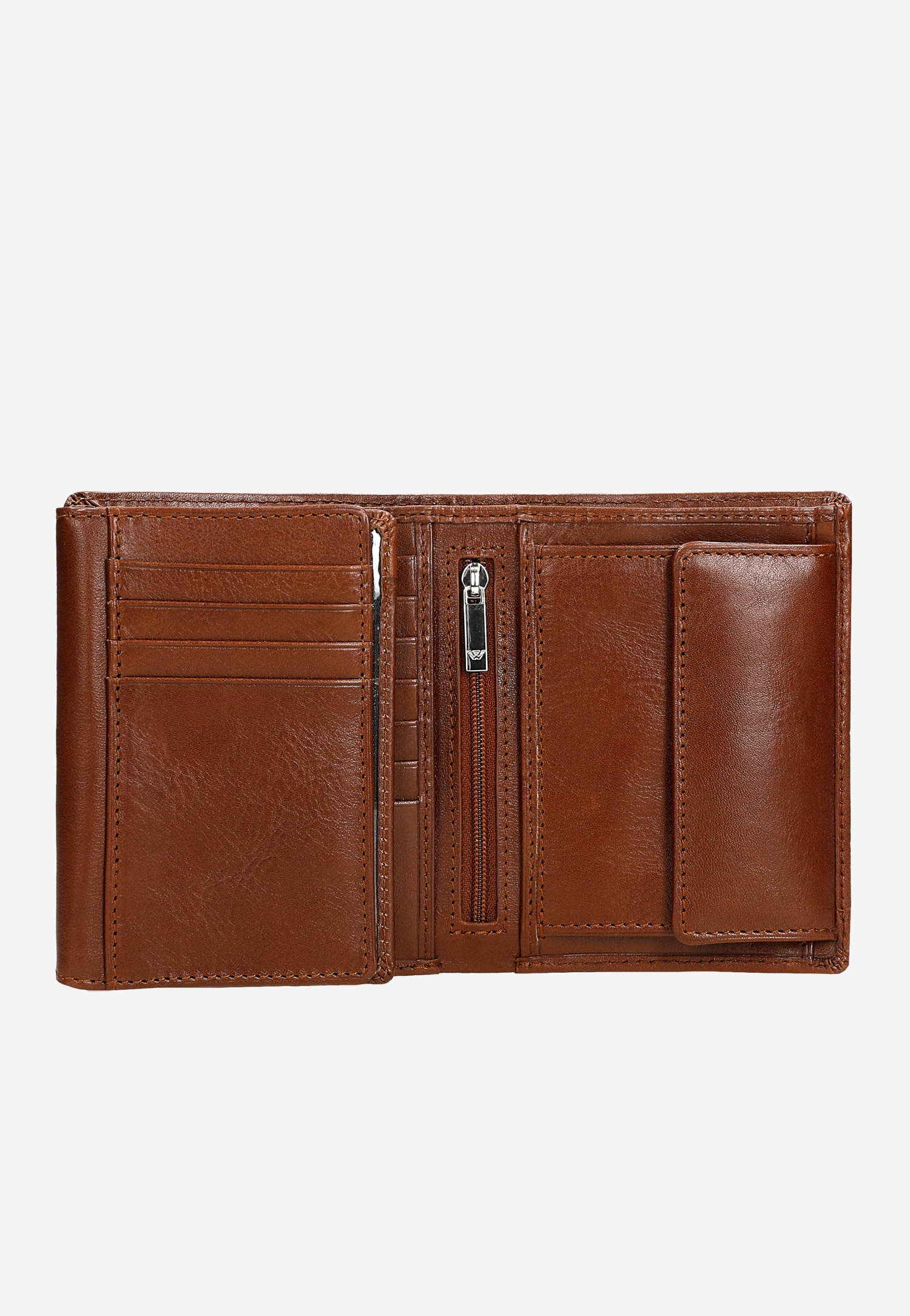 Jasnobrązowy portfel męski pionowy