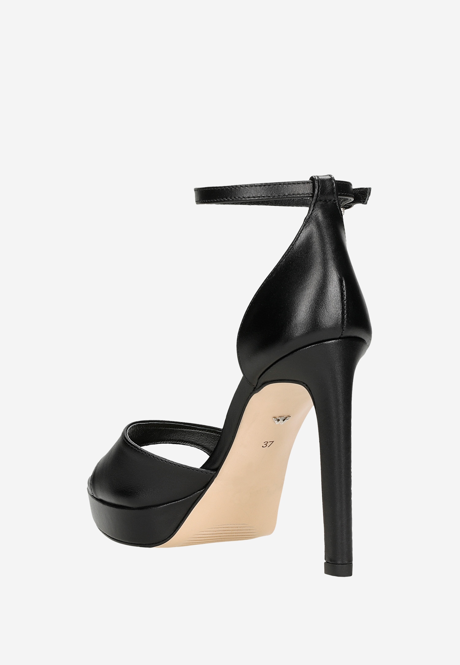 Czarne sandały damskie na smukłej wysokiej szpilce