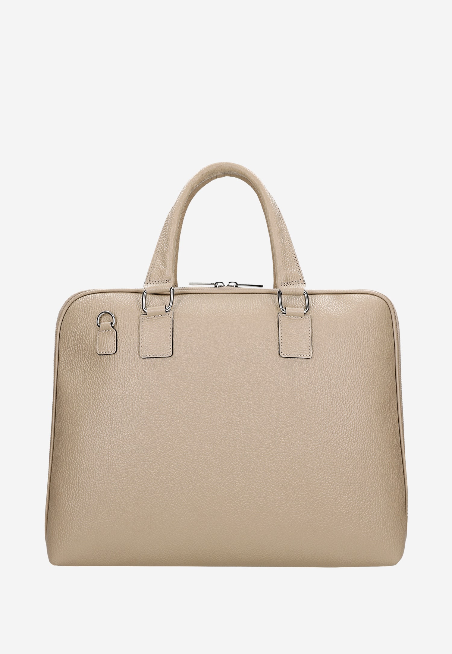 Duża beżowa torebka damska ze skóry licowej