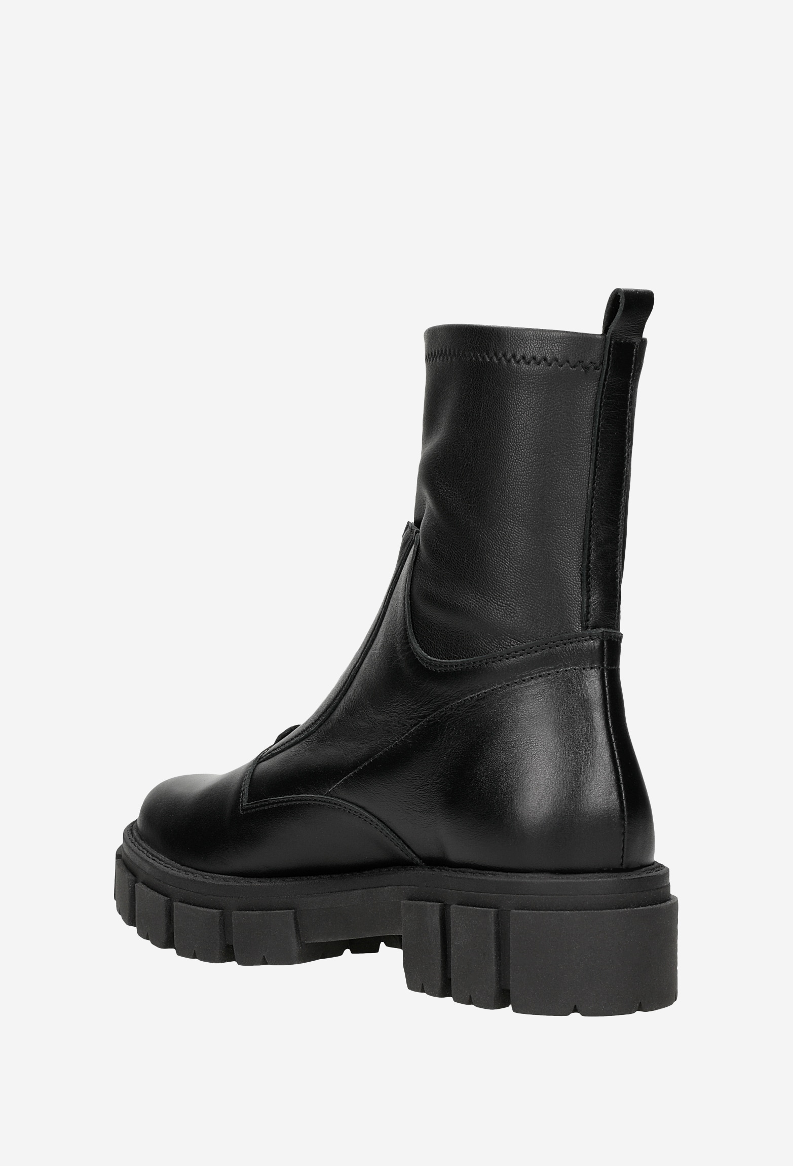 Czarne bikery damskie z połączenia skóry licowej i lycry