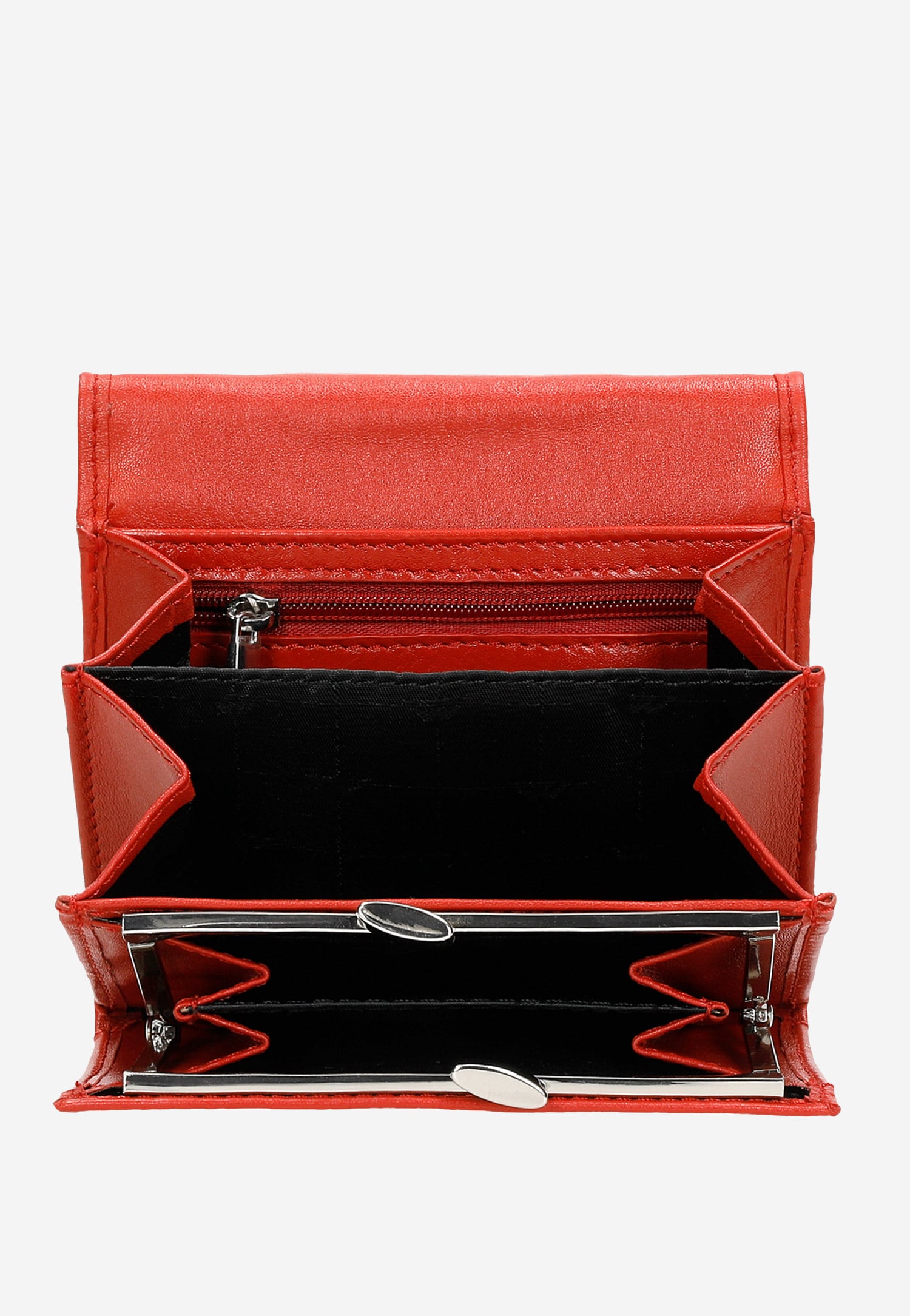 Czarny klasyczny portfel damski ze skóry licowej