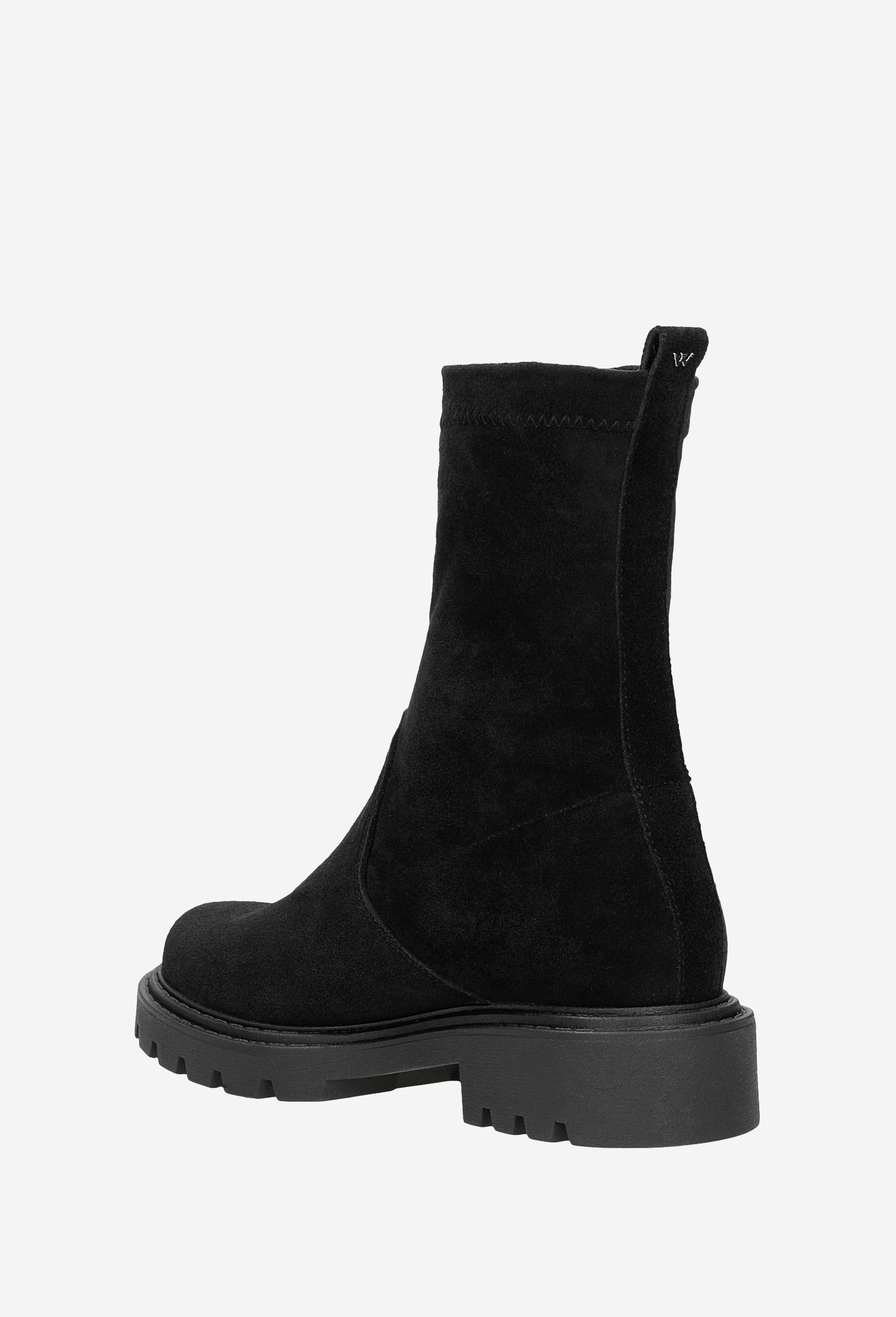 Czarne jesienne bikery damskie z dwoiny welurowej i stretchu