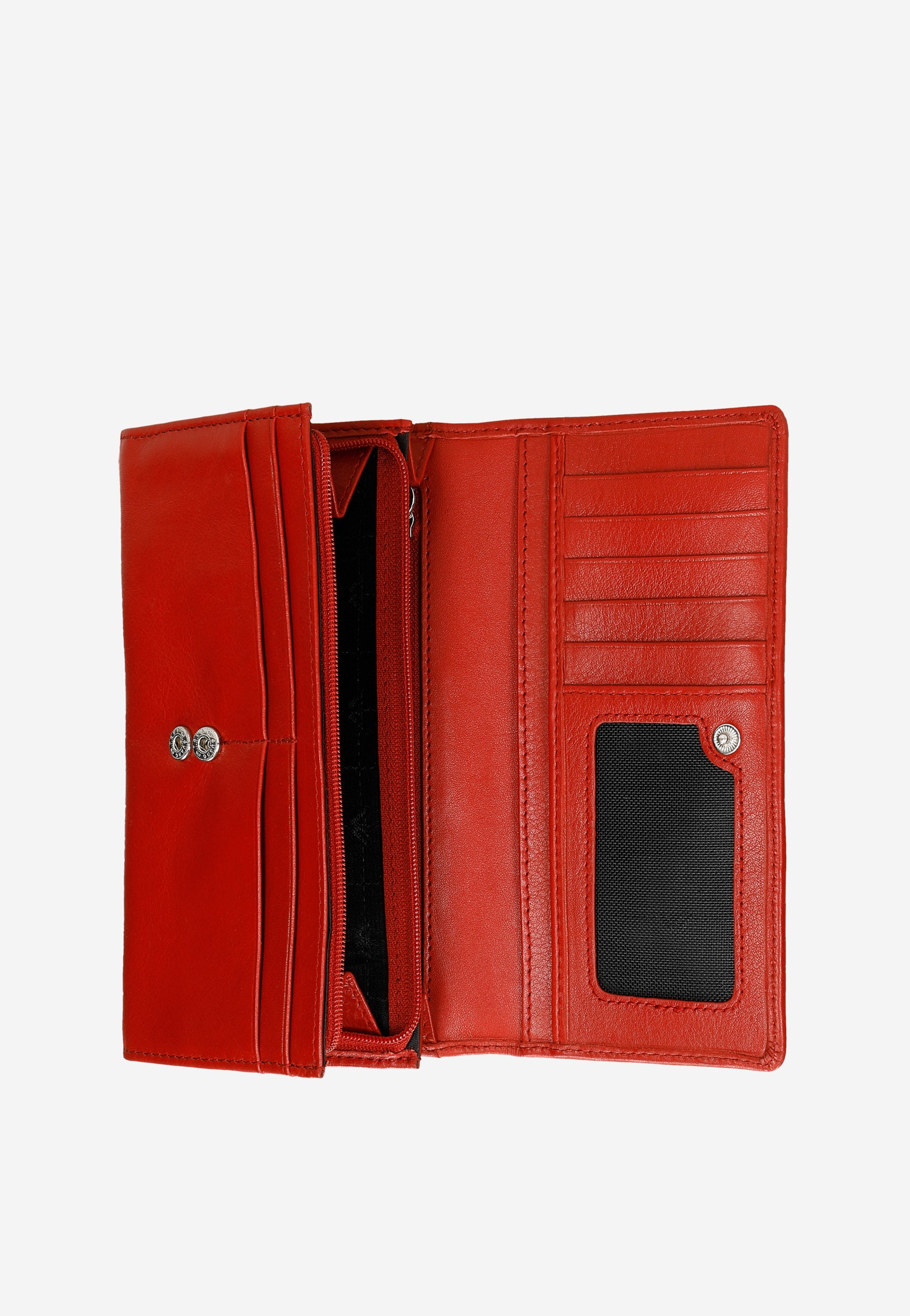 Duży czerwony portfel damski ze skóry licowej