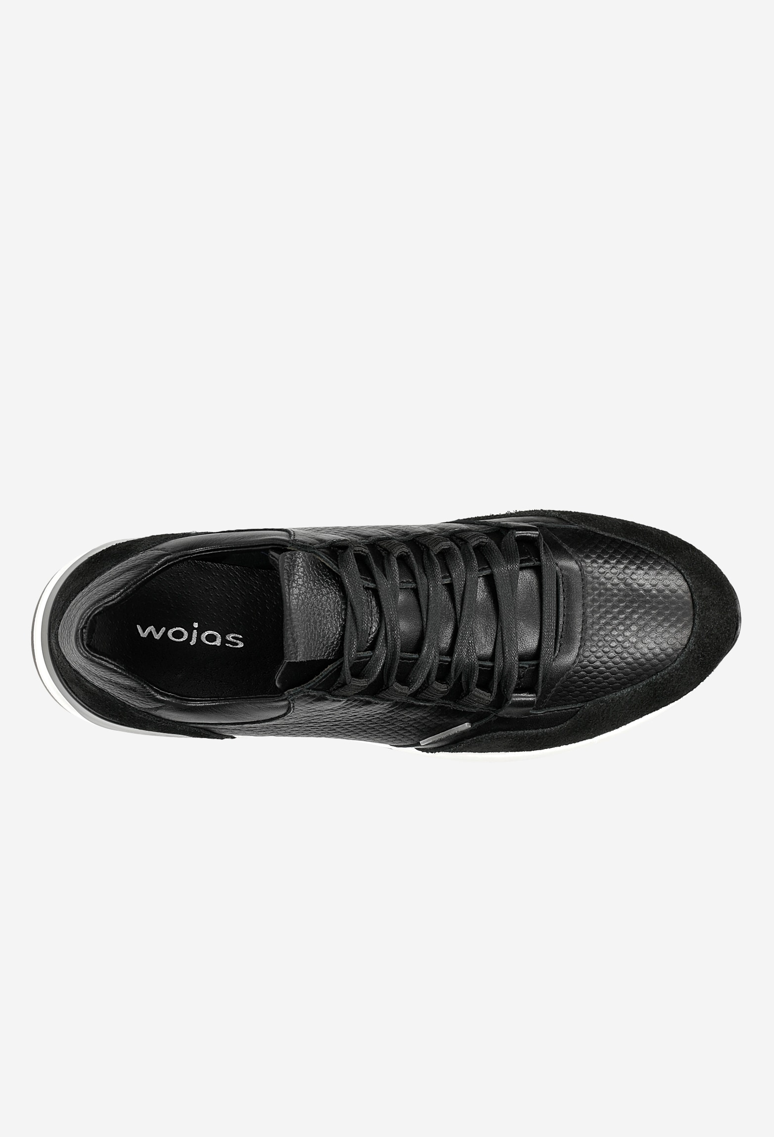 Czarne sneakersy damskie na wysokiej podeszwie