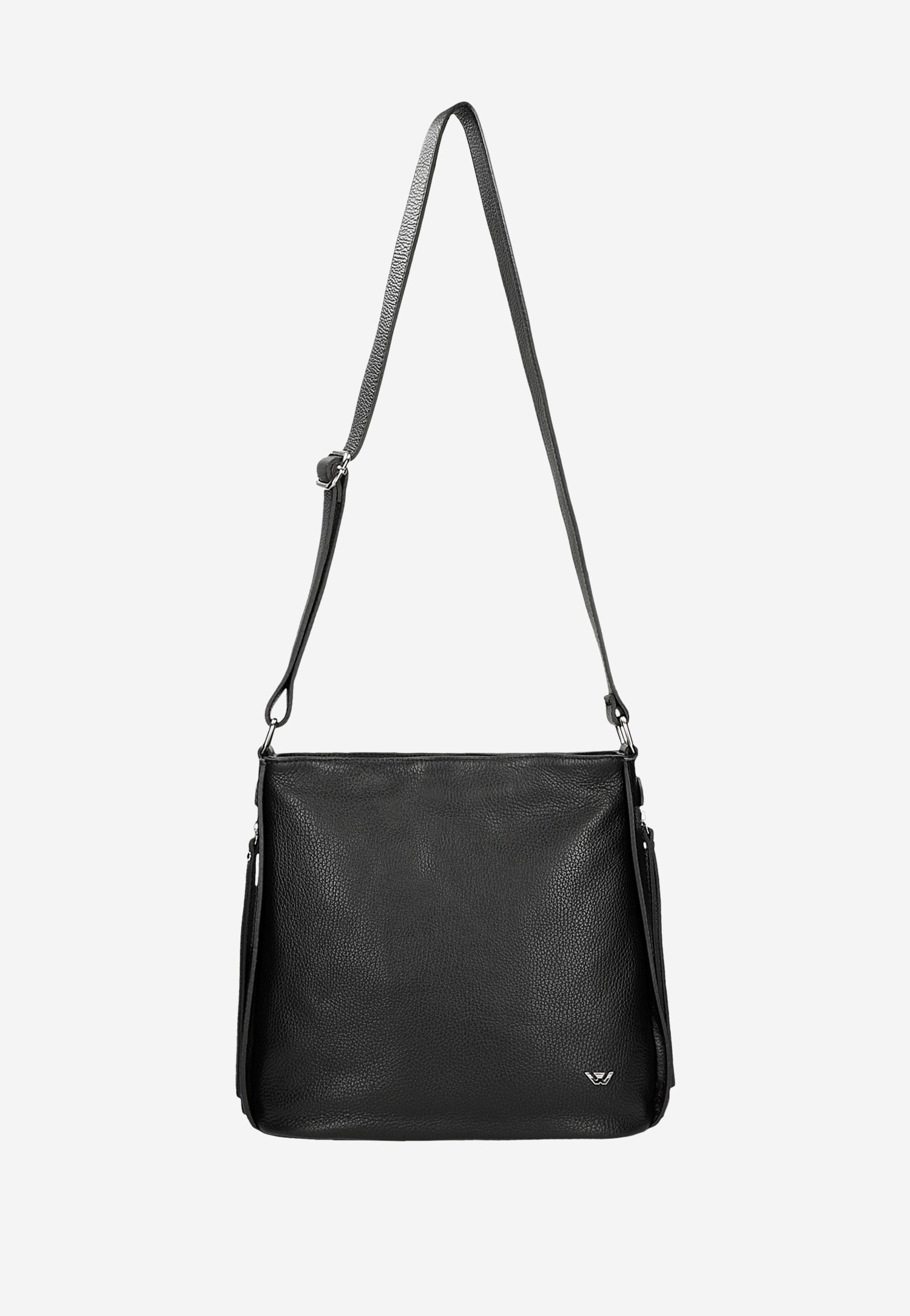 Beżowa skórzana torebka damska crossbody