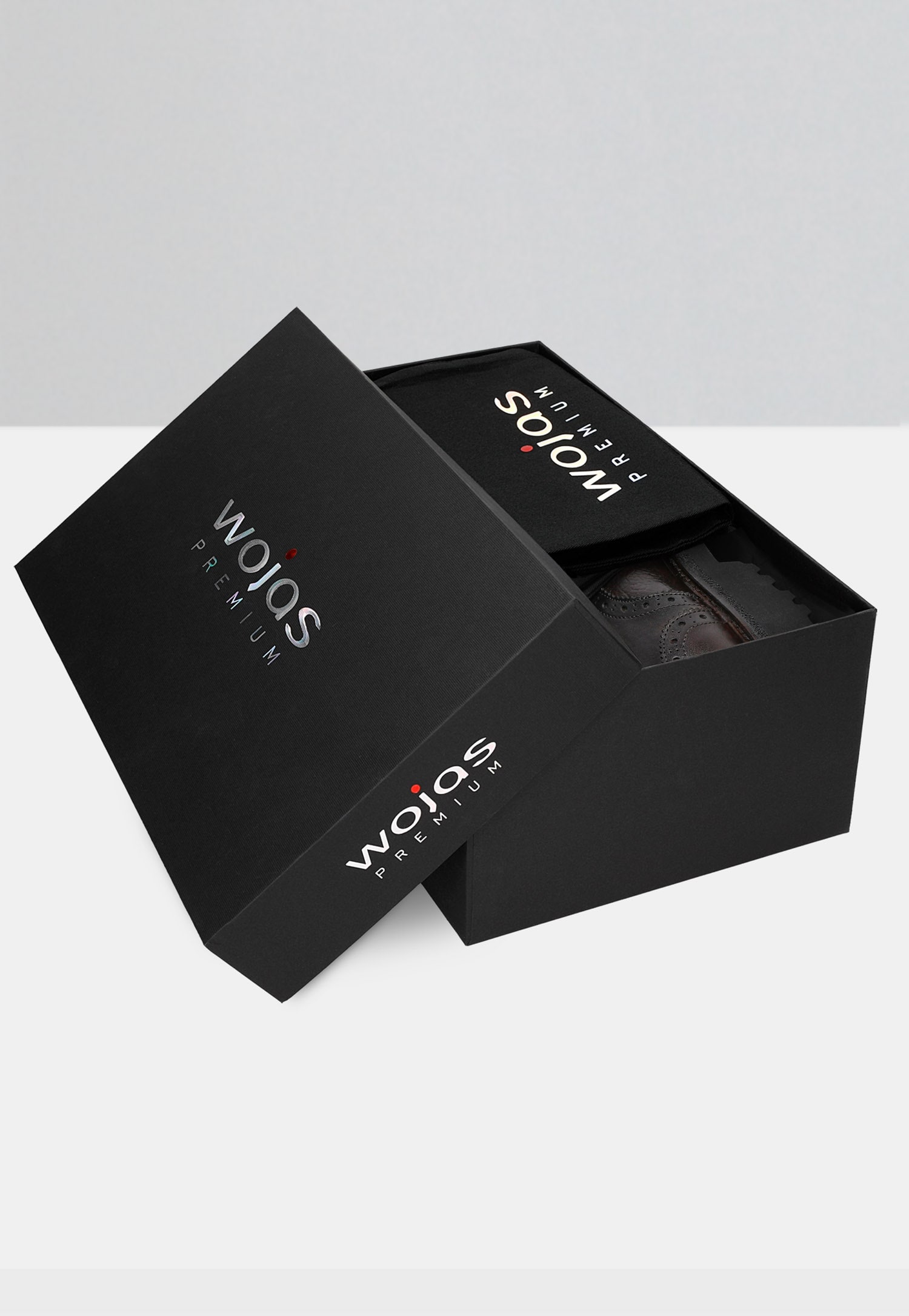 PREMIUM półbuty męskie typu brogsy w kolorze ciemnego brązu