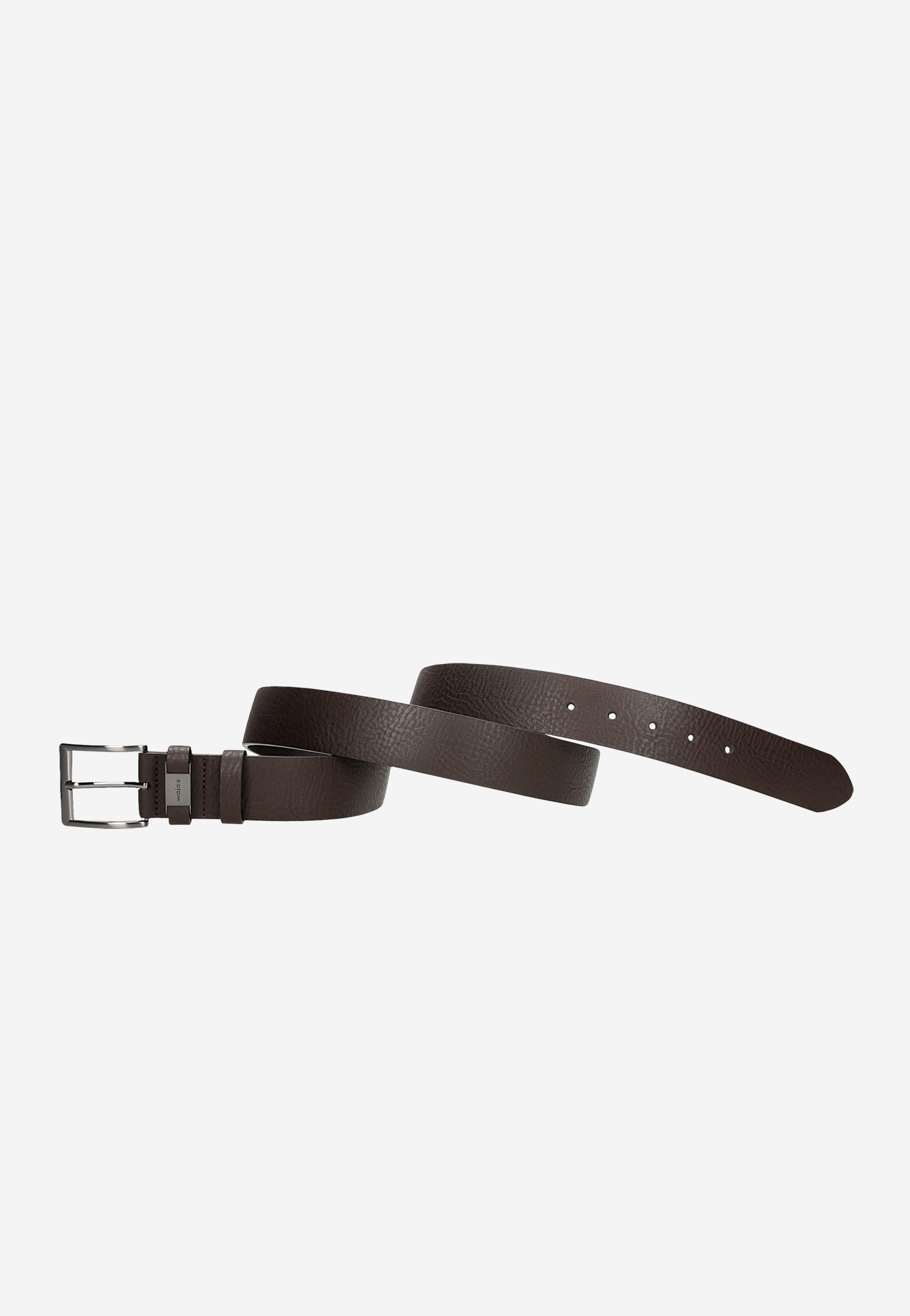 Ciemnobrązowy pasek męski ze szlufką z logo