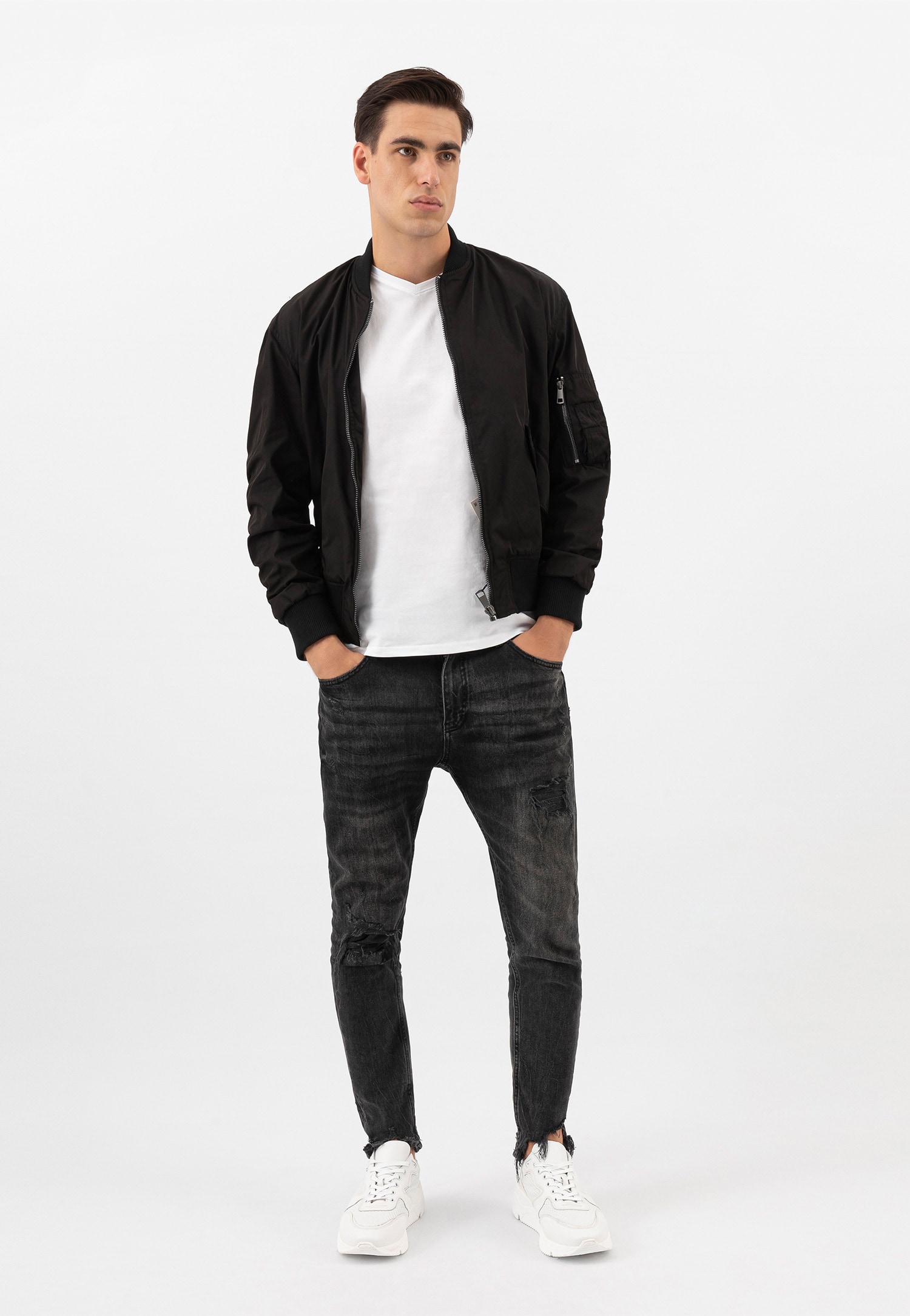 Czarne całoroczne sneakersy męskie