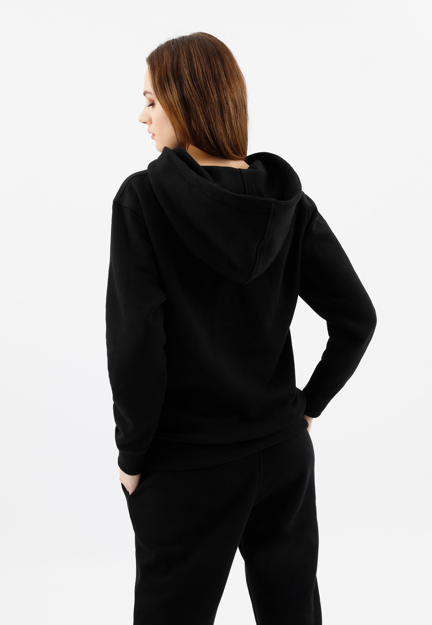 Czarna bluza damska z kapturem RELAKS