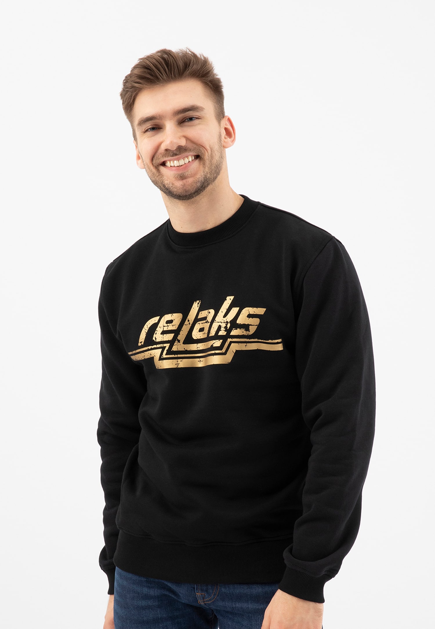 Czarna męska bluza dresowa RELAKS