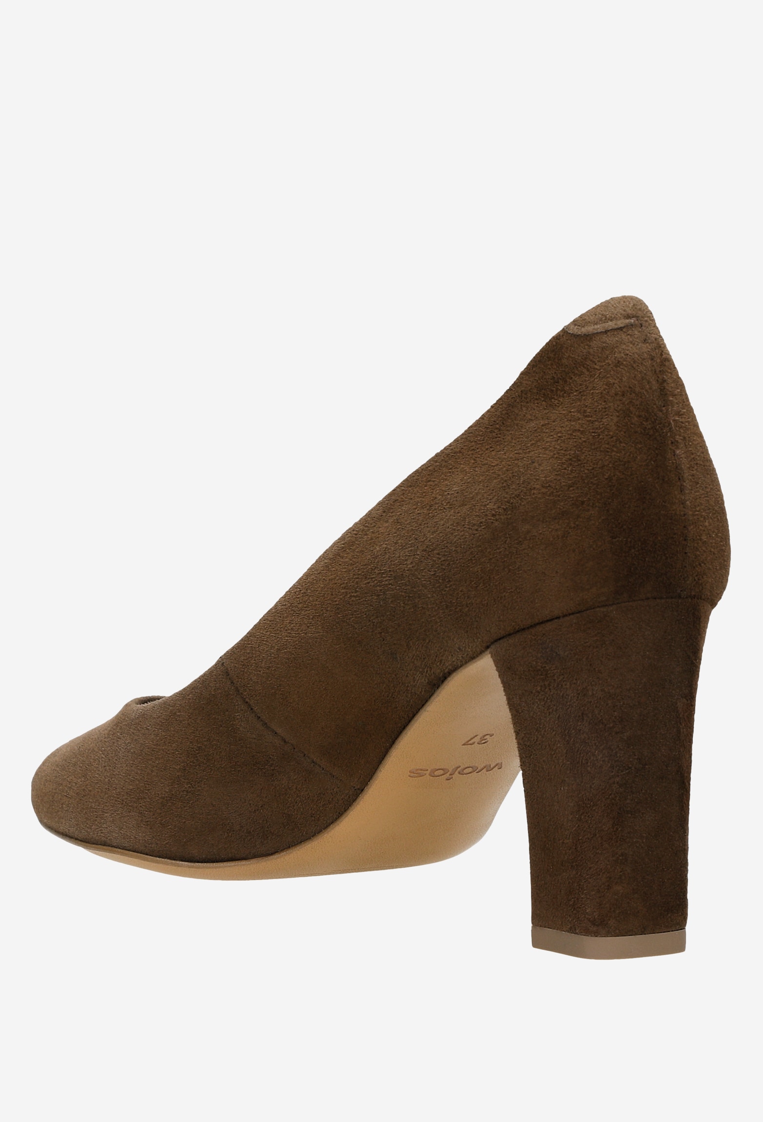 Brązowe welurowe czółenka damskie