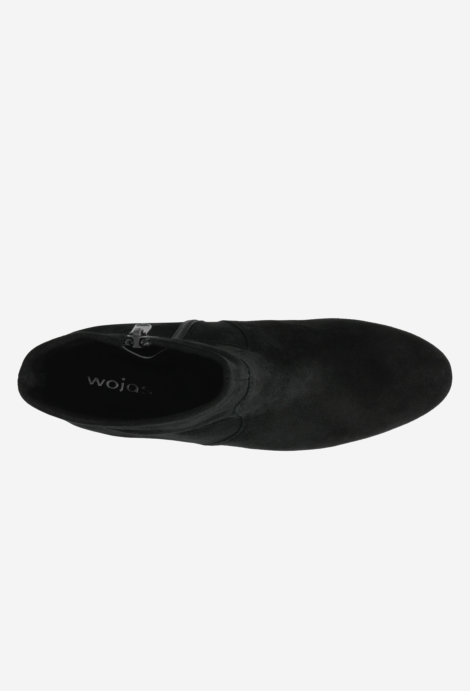 Czarne lakierowane botki damskie na obcasie