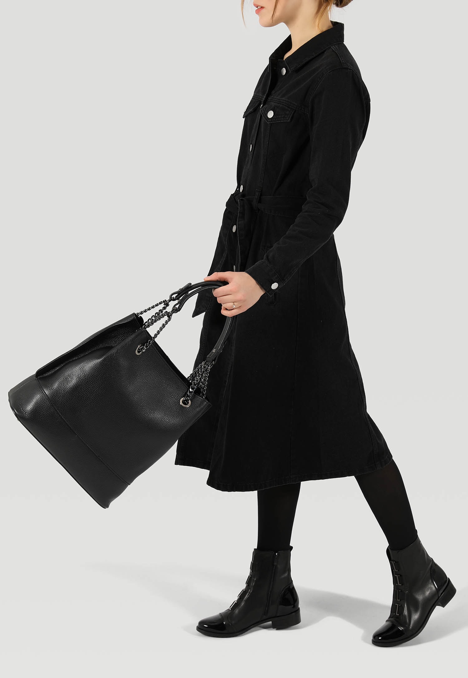 Duża czarna torebka damska