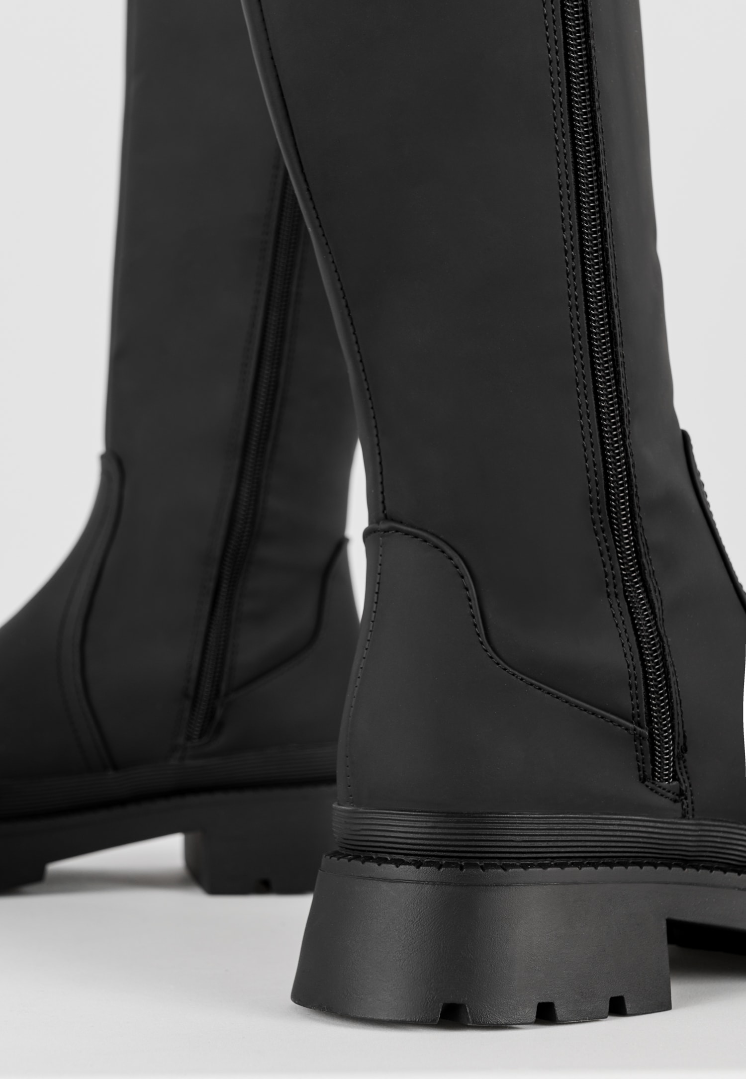 WJS płaskie zielone kozaki damskie