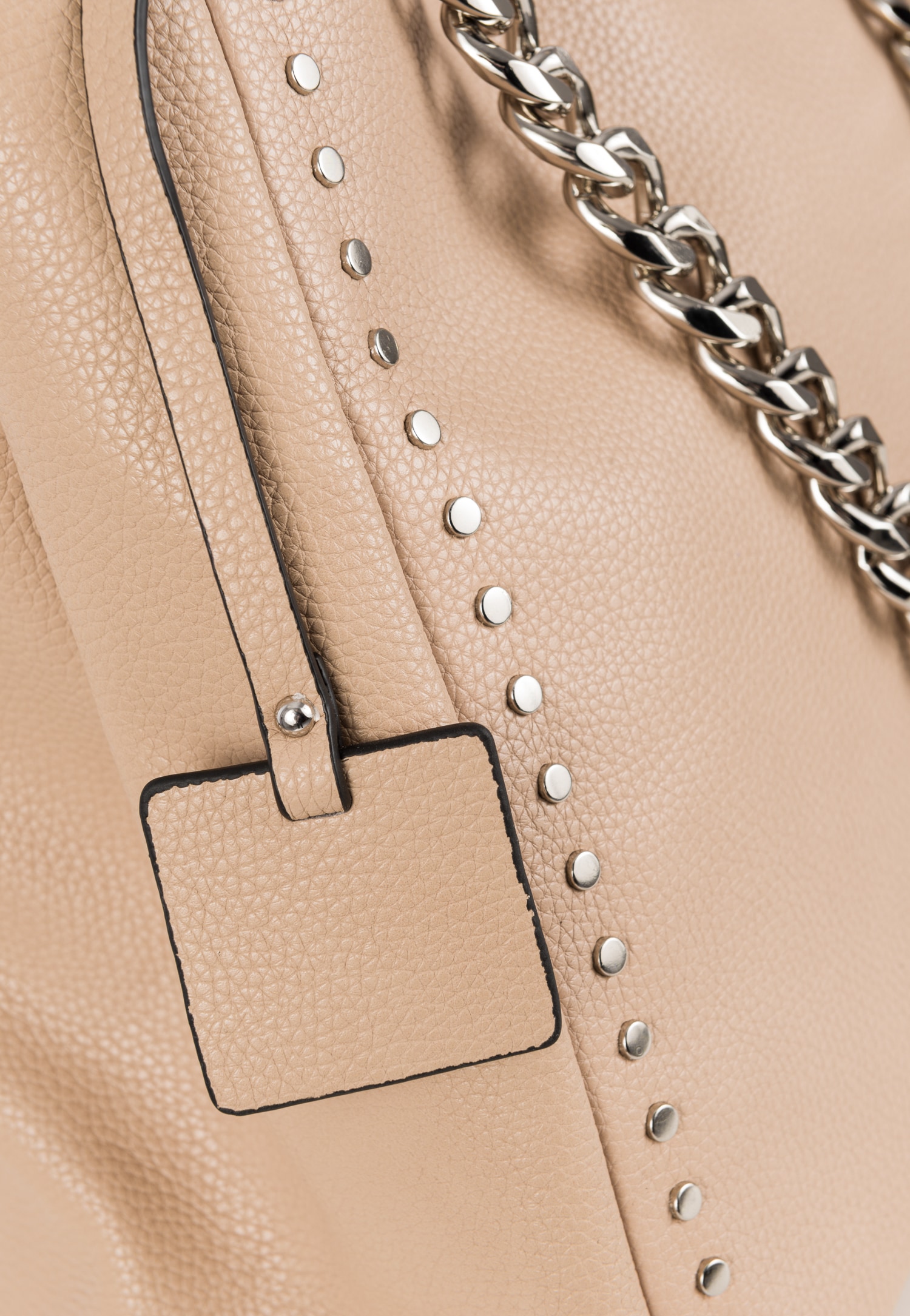 WJS beżowa torebka damska z rączkami w formie łańcuszków