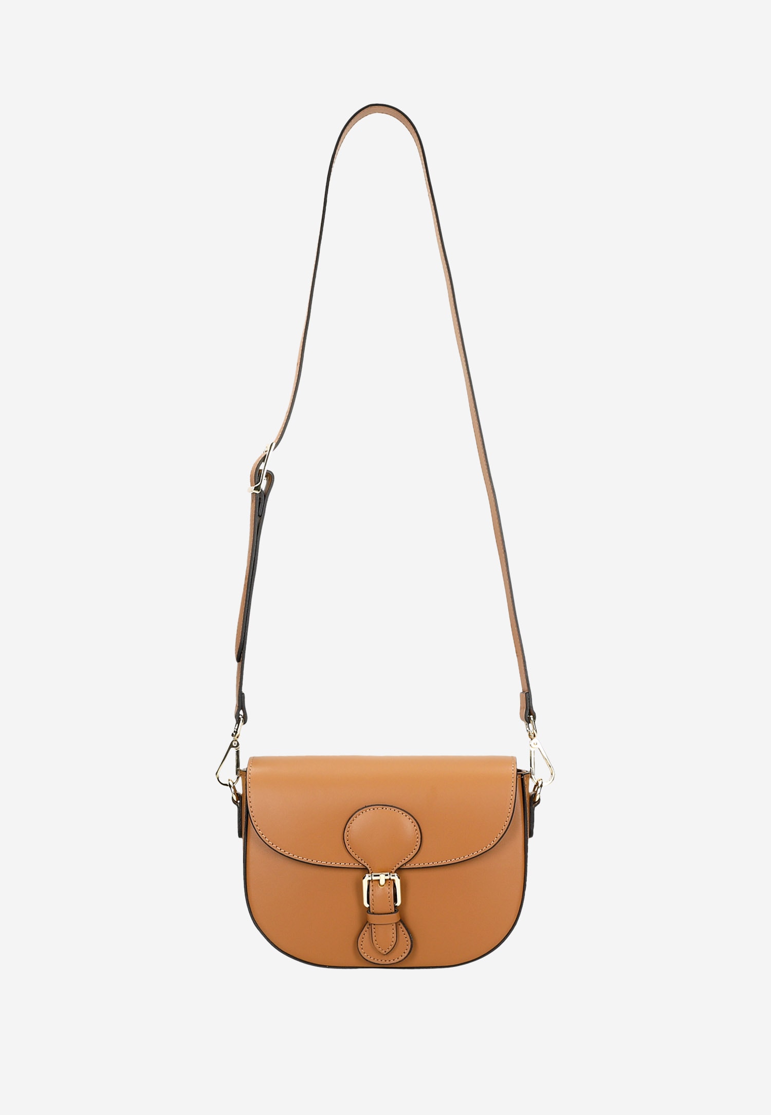 Brązowa skórzana torebka damska saddle bag