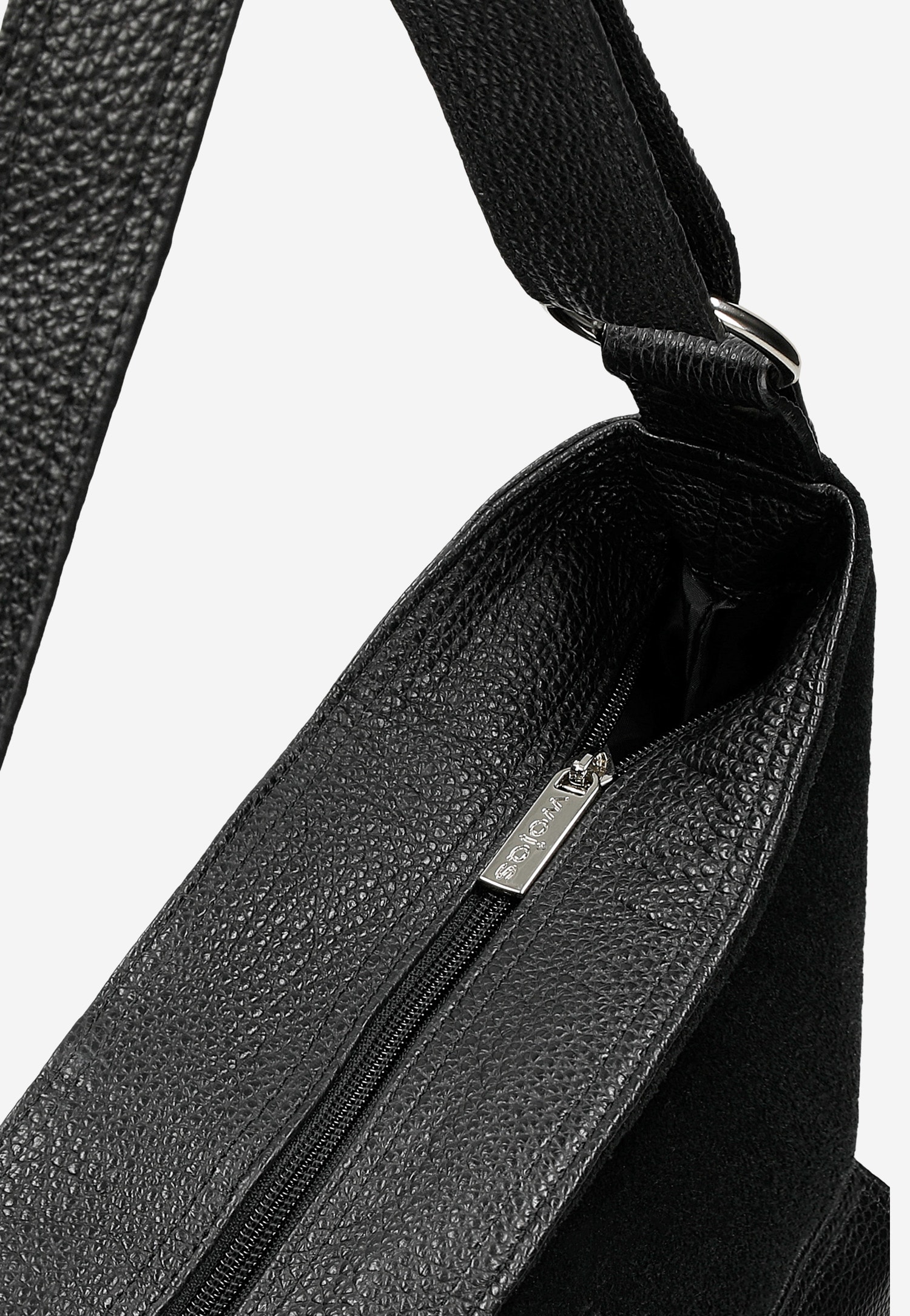 Duża torebka damska ze skóry licowej i welurowej