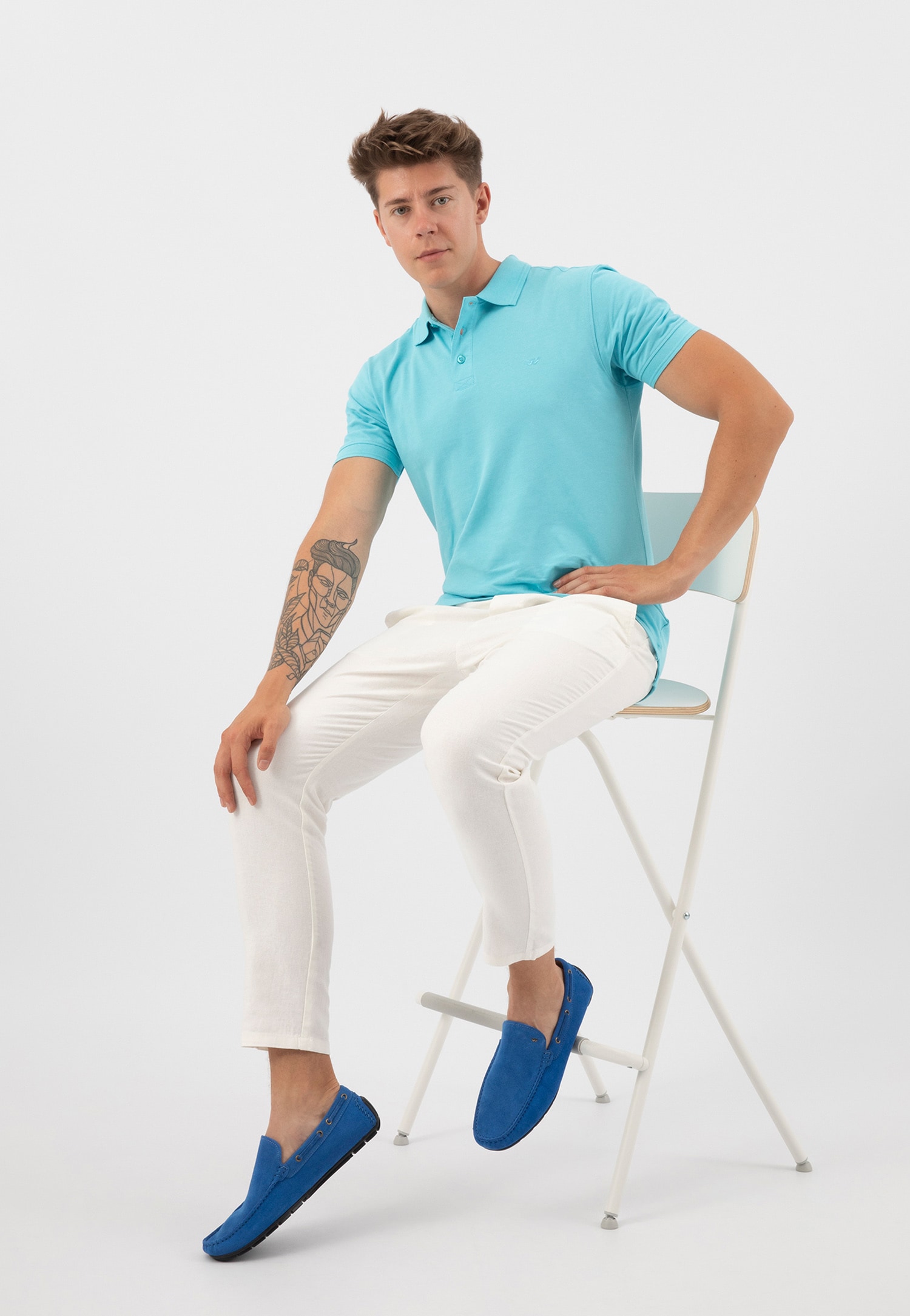 Granatowe klasyczne mokasyny męskie